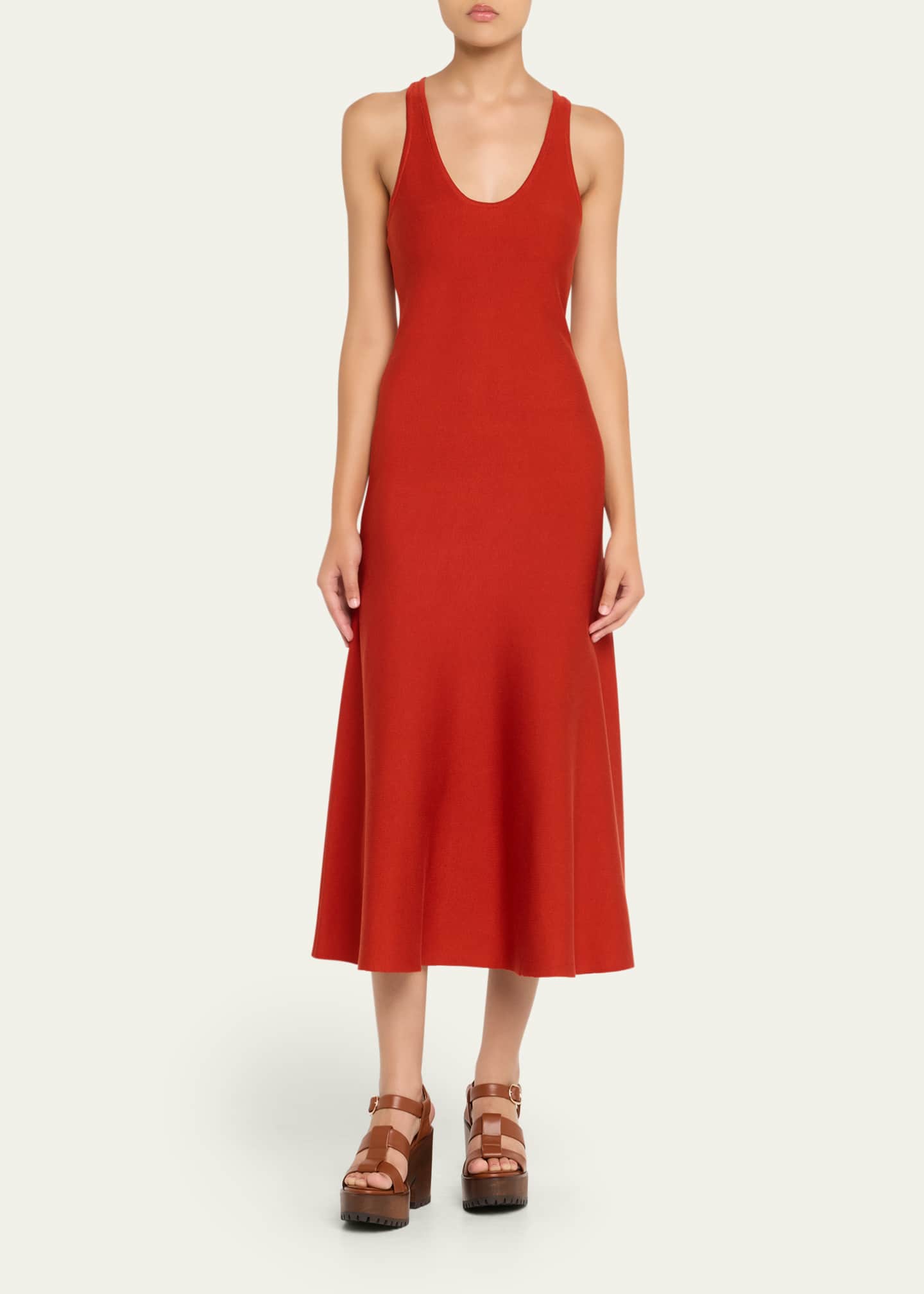 Gabriela Hearst Bastien Cutout Racerback Midi Dress Image 2 of 5