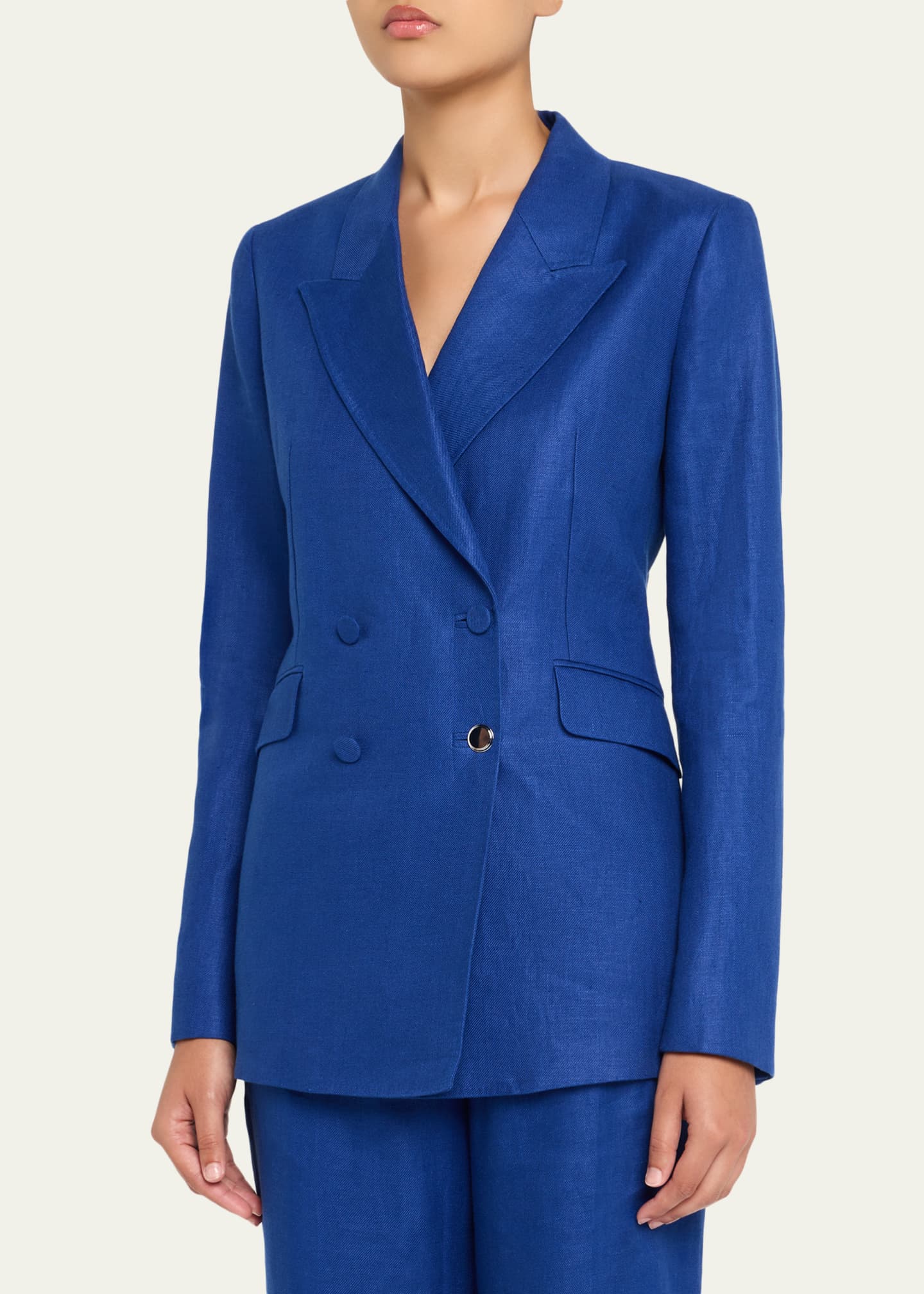 Gabriela Hearst Angela Linen Double-Breasted Blazer Image 4 of 5