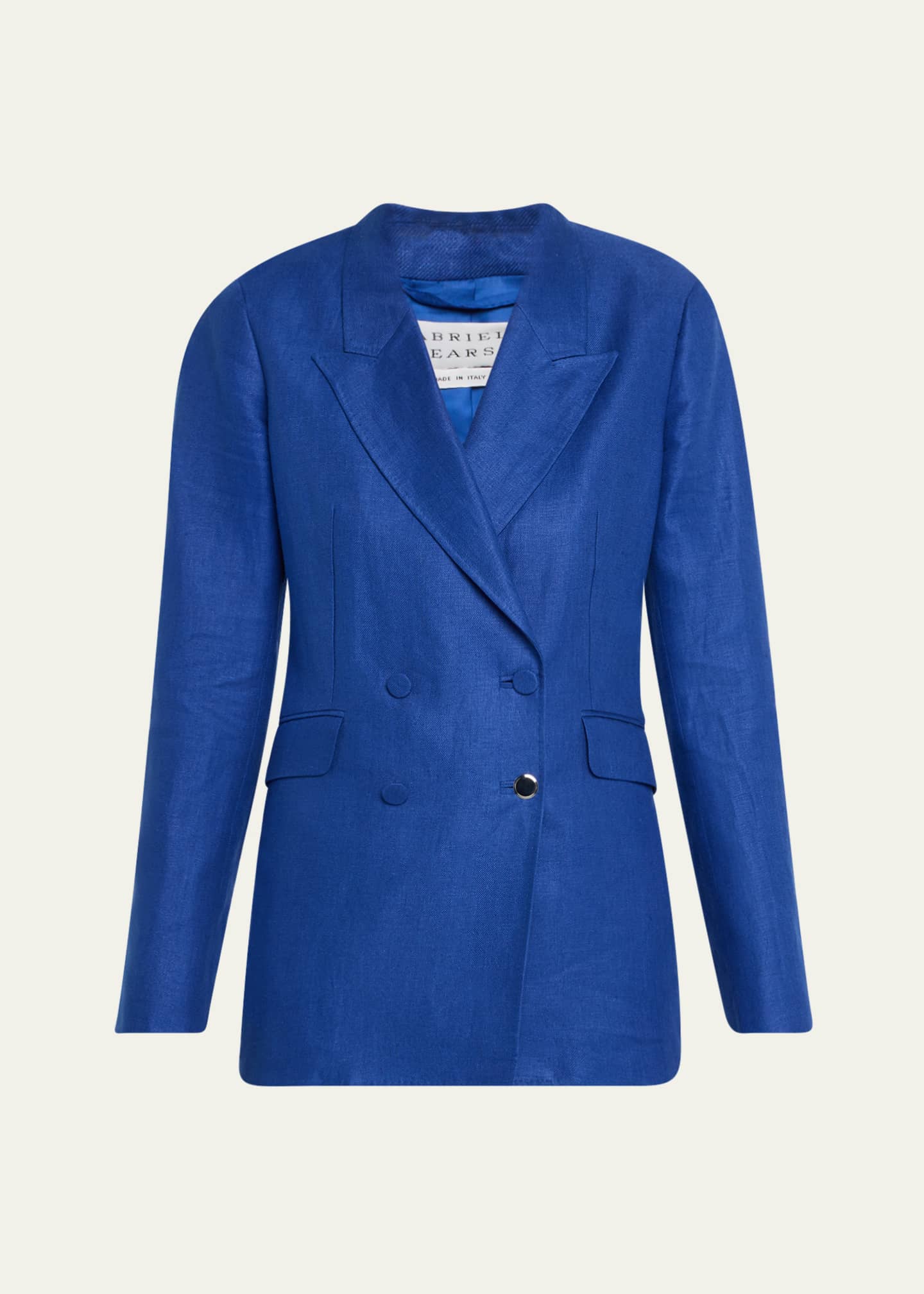 Gabriela Hearst Angela Linen Double-Breasted Blazer Image 1 of 5