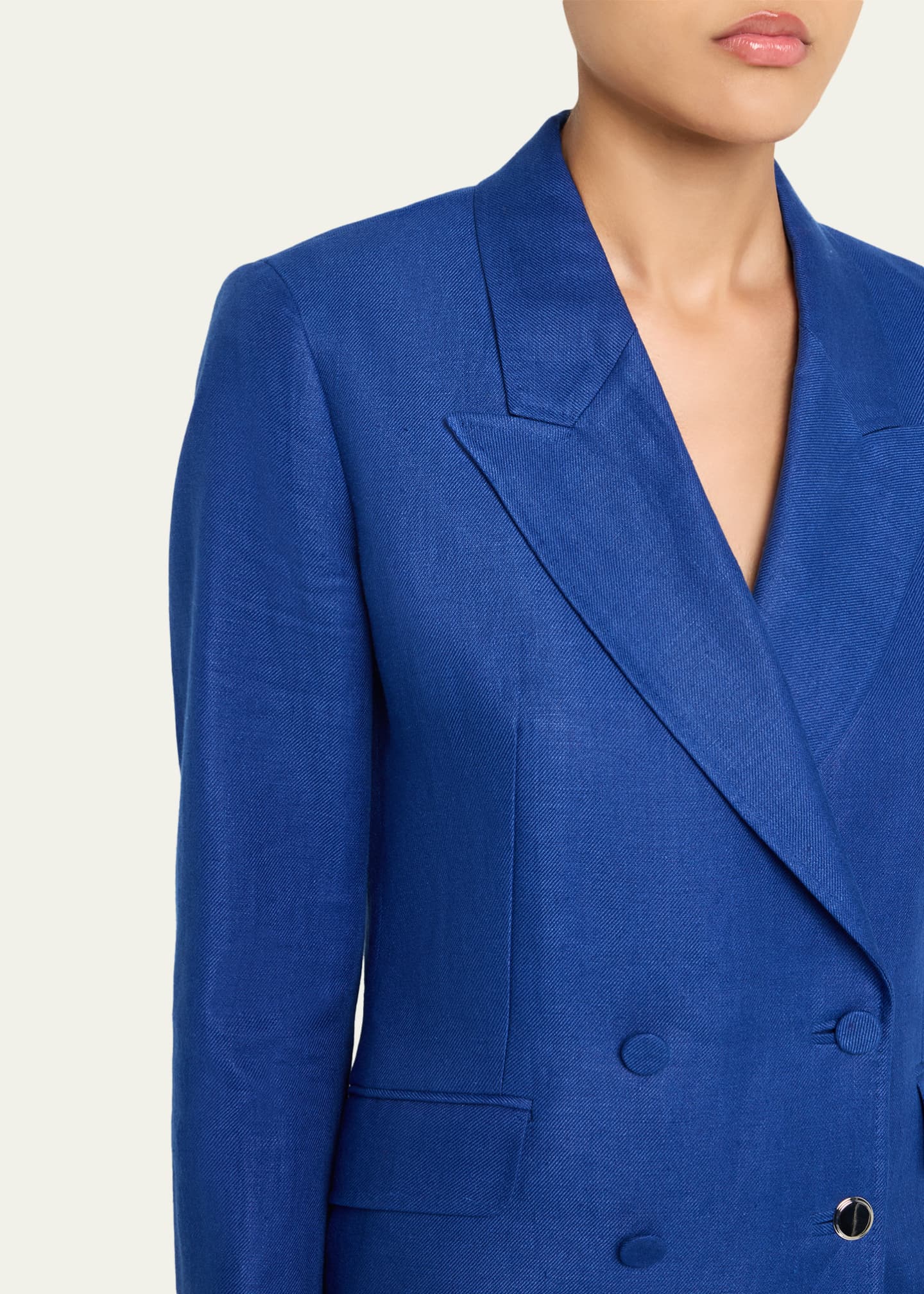 Gabriela Hearst Angela Linen Double-Breasted Blazer Image 5 of 5