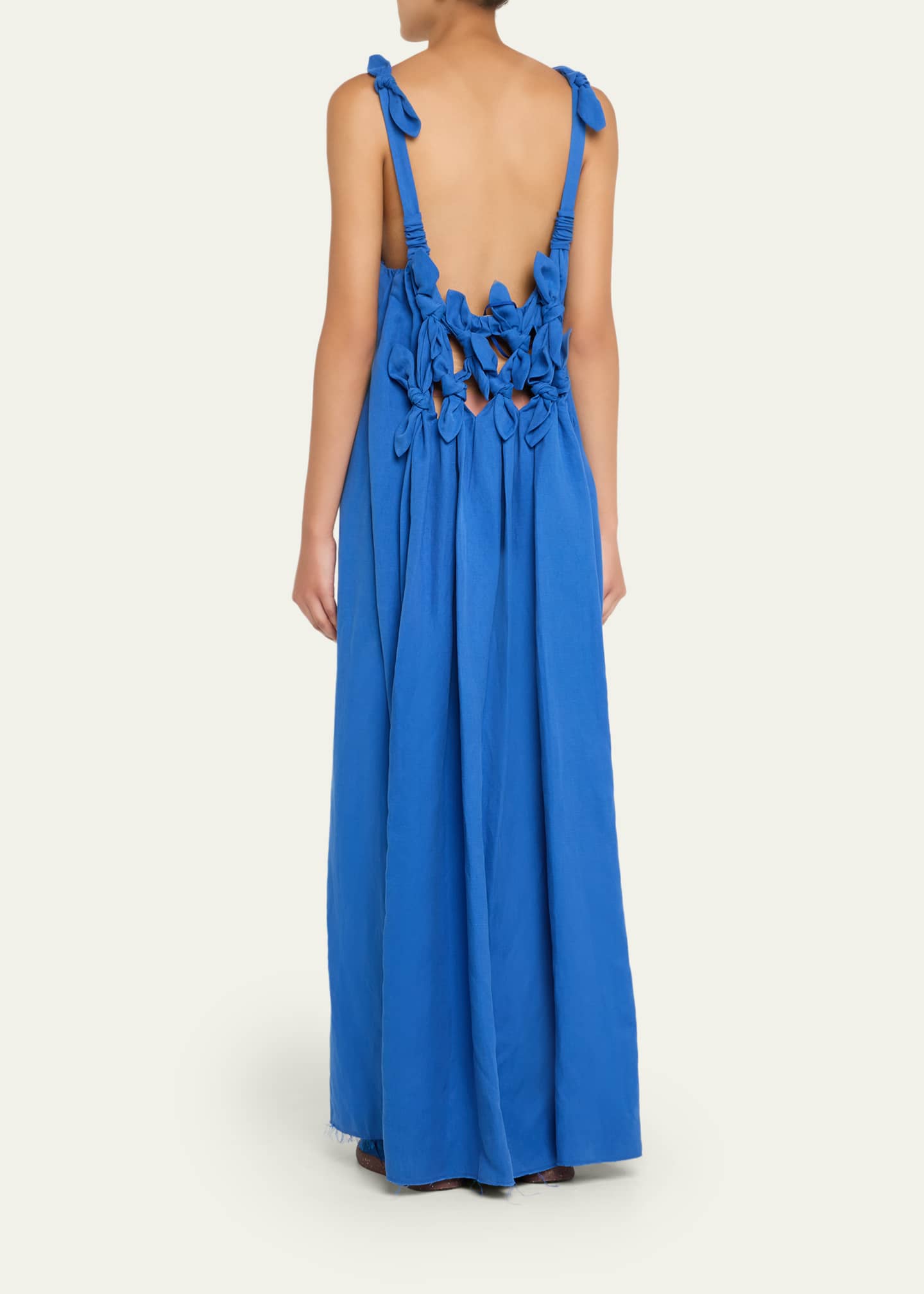 Gabriela Hearst Aras Sleeveless Knotted Backless Maxi Dress Image 3 of 5