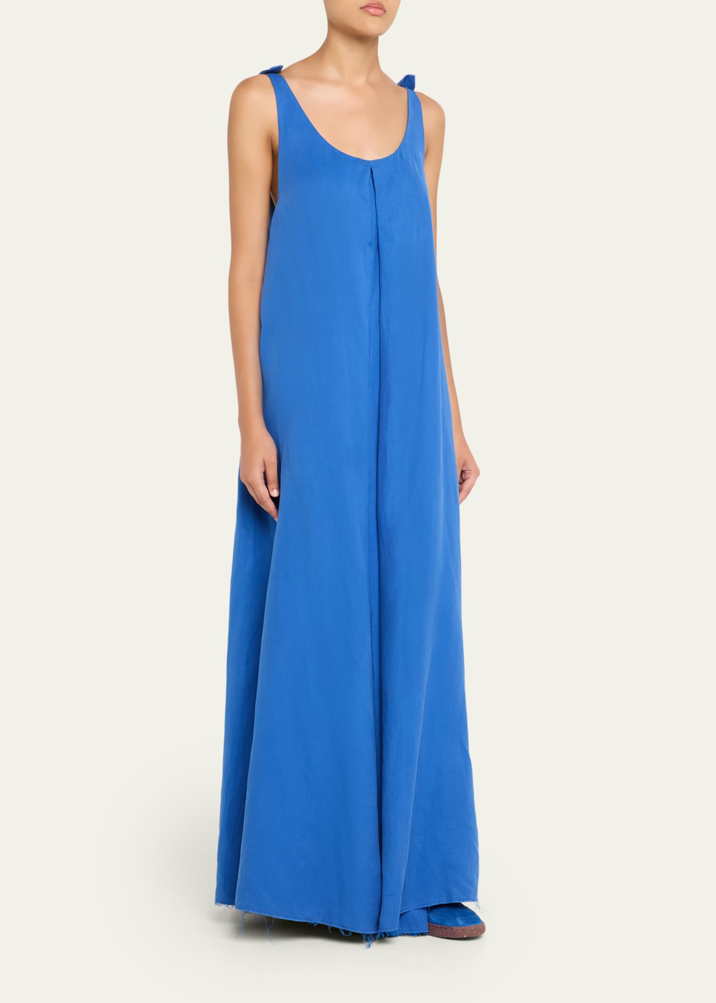 Gabriela Hearst Aras Sleeveless Knotted Backless Maxi Dress Image 4 of 5