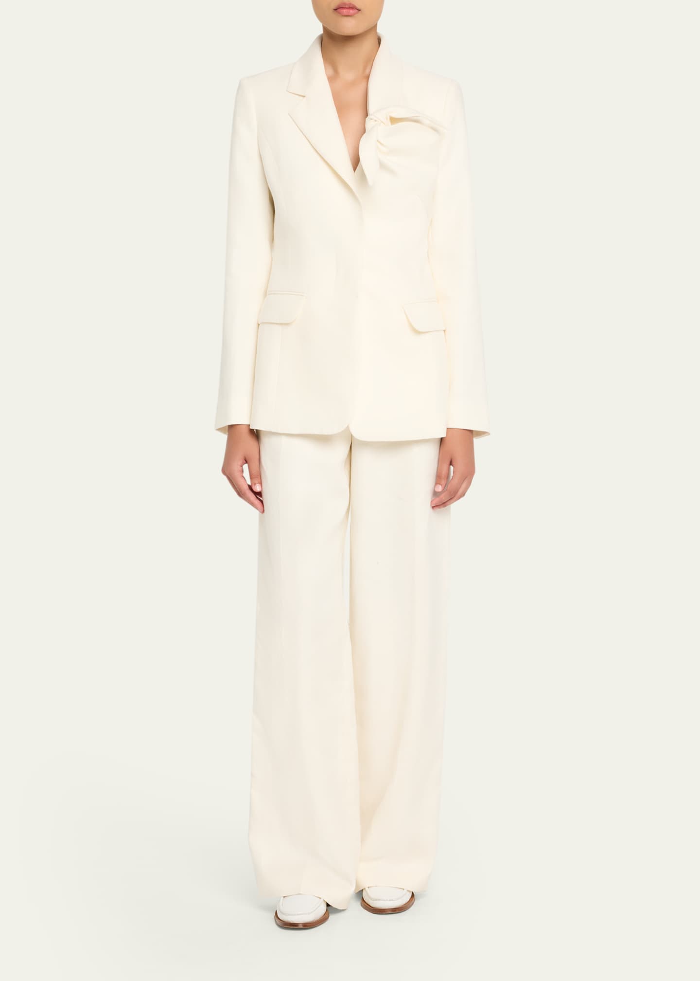 Gabriela Hearst Norman Belted Linen Twill Straight-Leg Pants Image 2 of 5