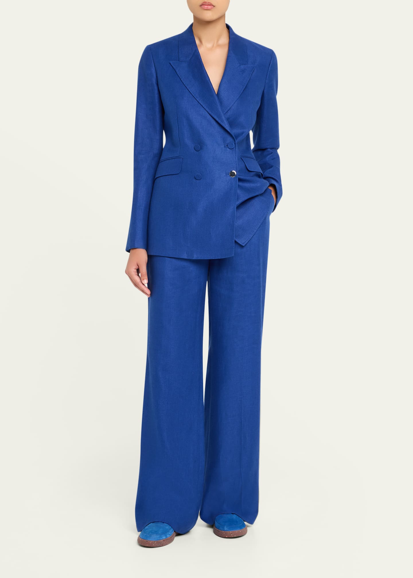 Gabriela Hearst Vesta Wide-Leg Linen Pants Image 2 of 5