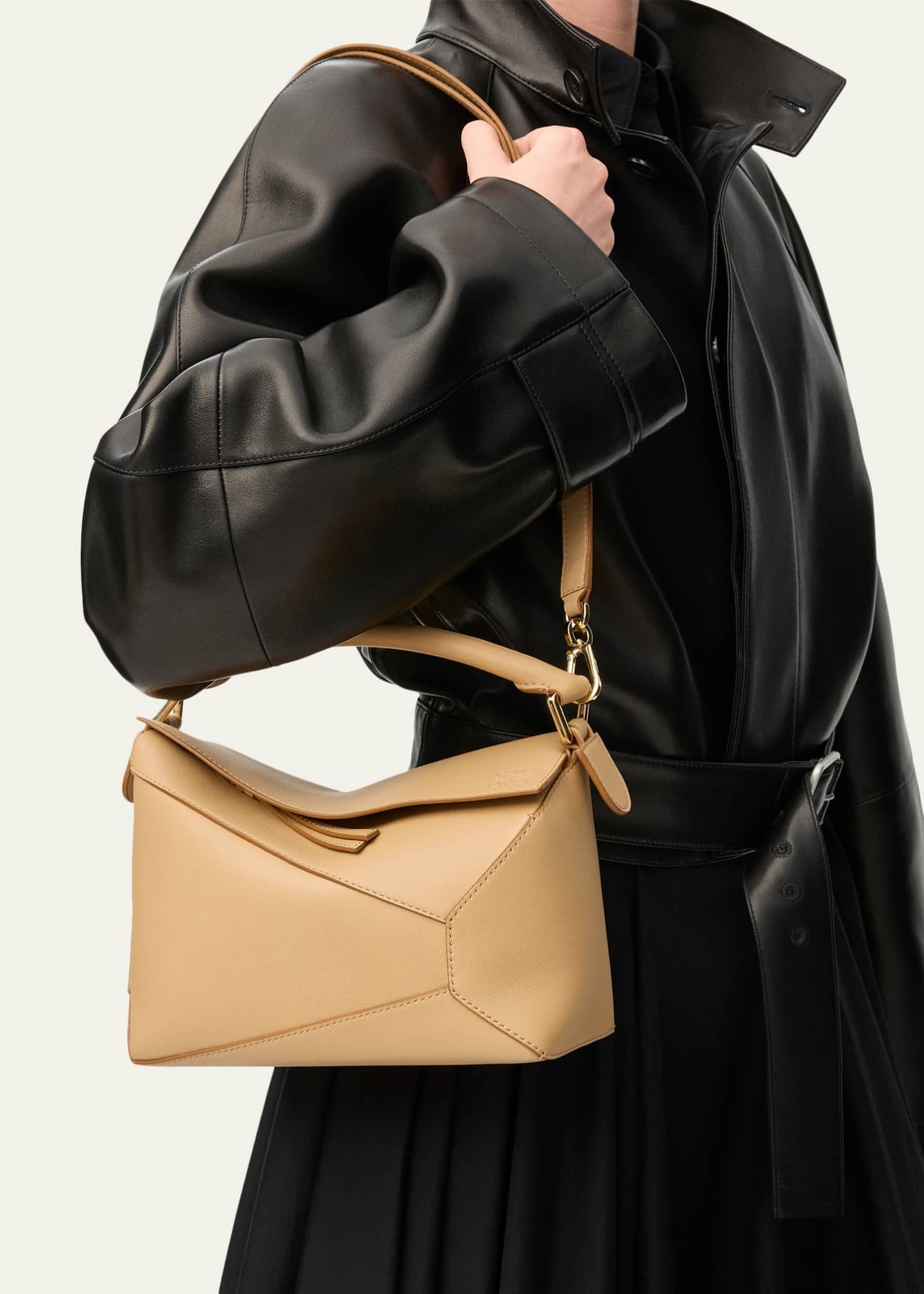 Loewe Puzzle Edge Small Shoulder Bag in Calfskin Leather