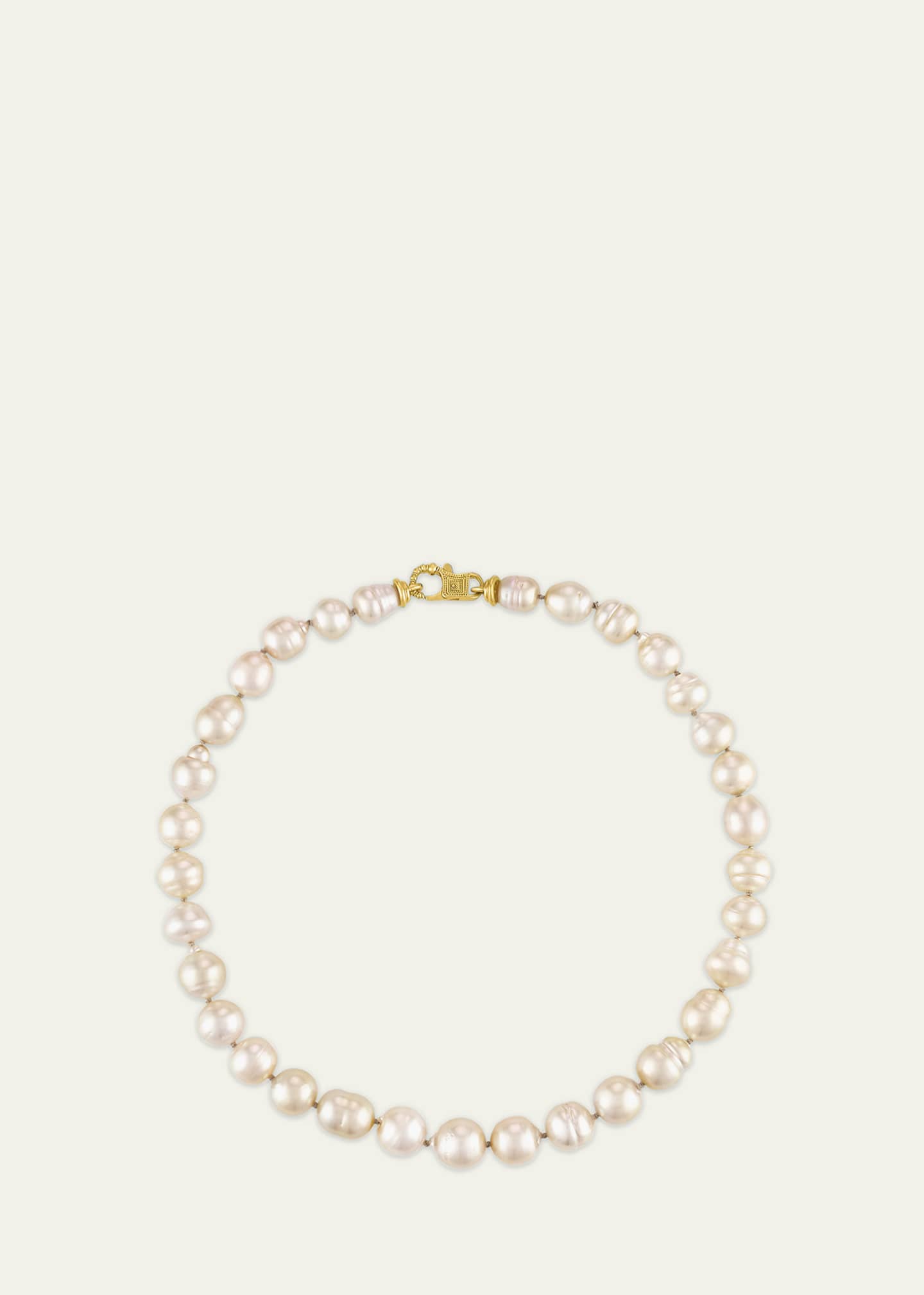 Prounis Jewelry Golden South Sea Pearl Strand Necklace with Large Fibula Clasp Image 2 of 2