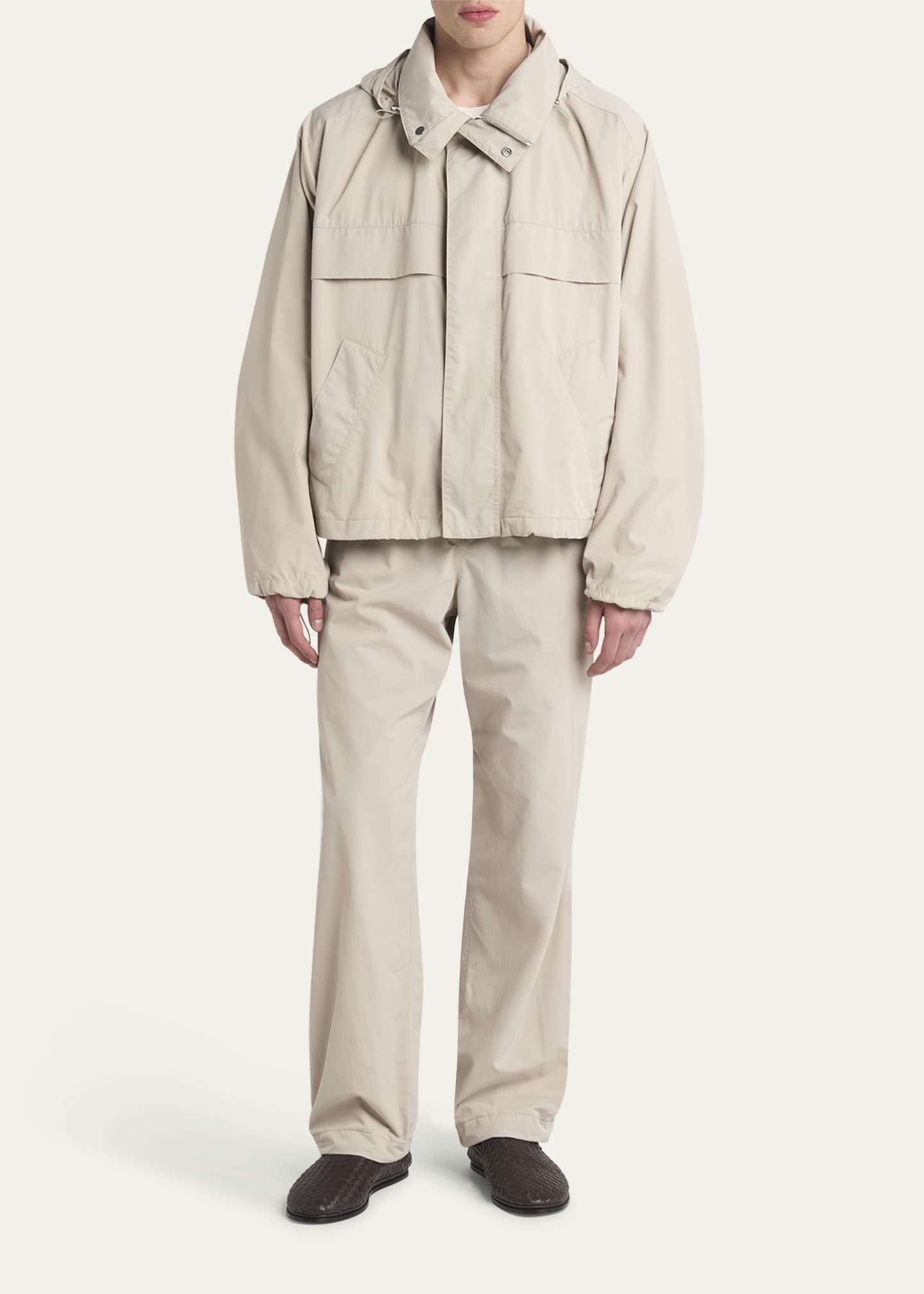 Bottega Veneta Men's Washed Technical Nylon Anorak Jacket Image 2 of 5