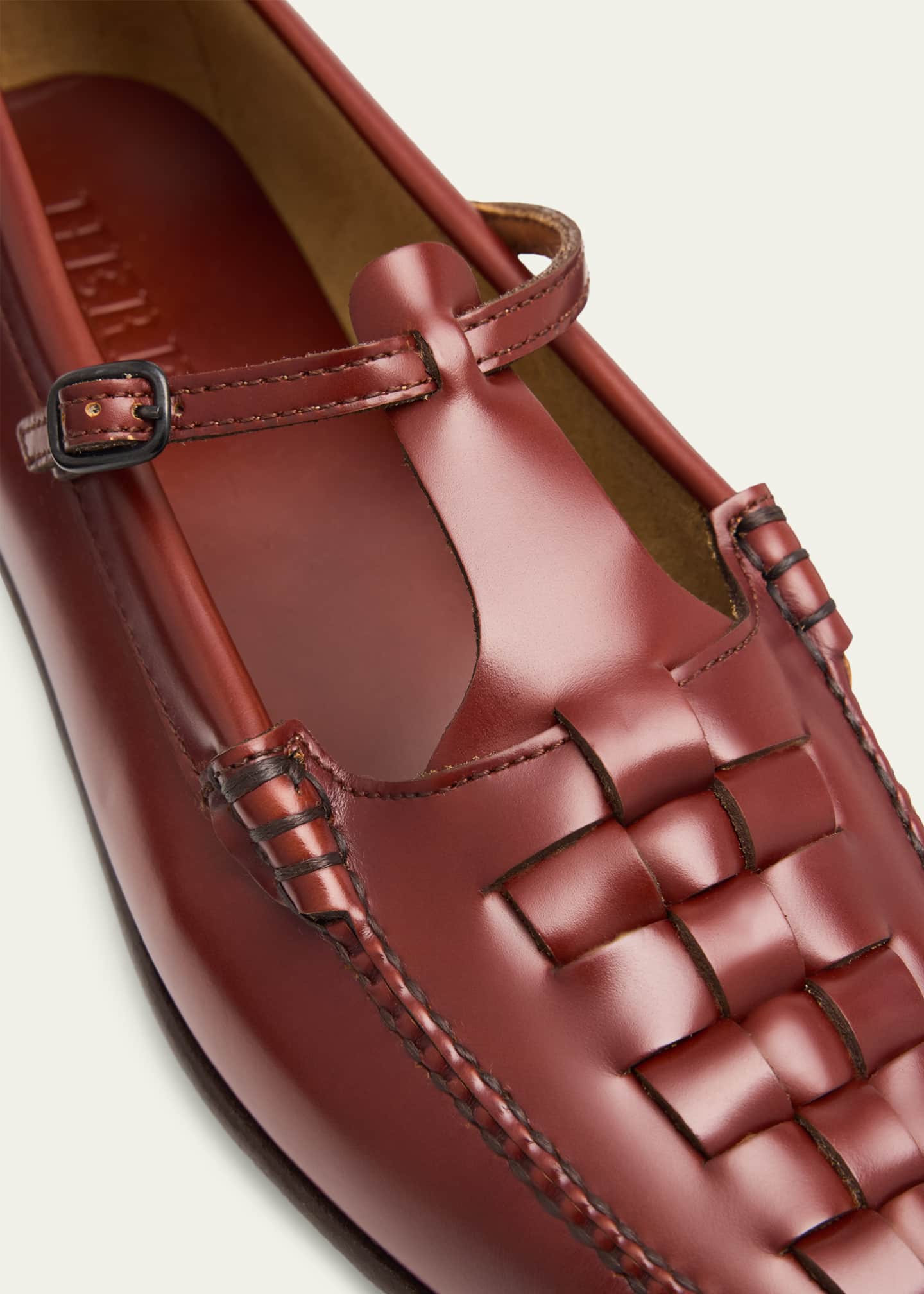 Men's Maqueda Interwoven Leather T-Bar Loafers