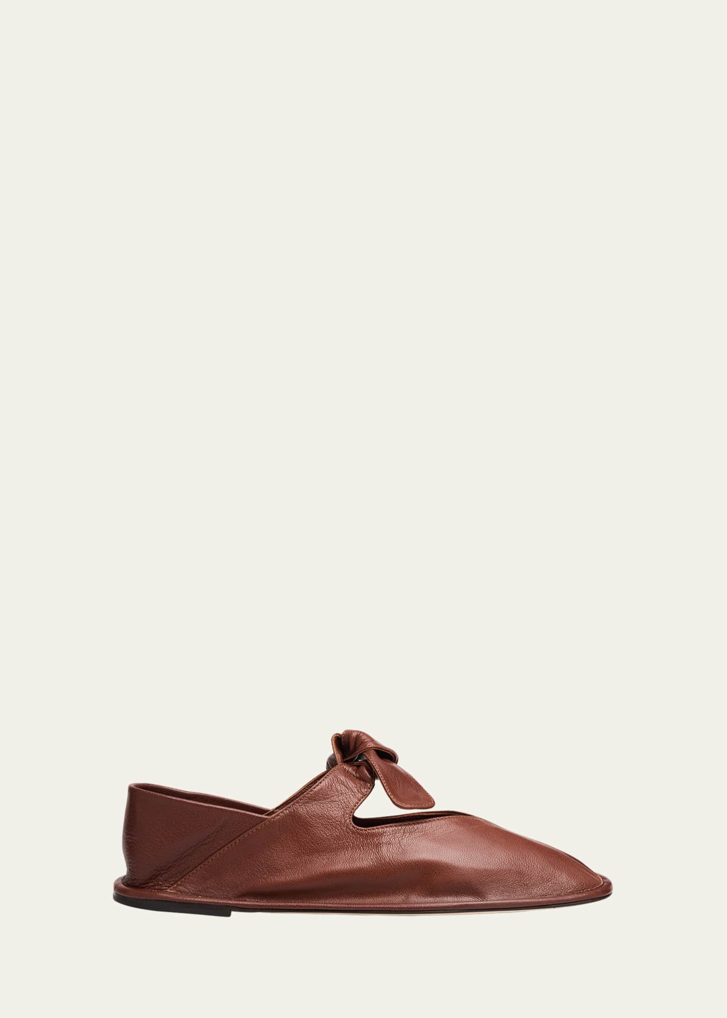 HEREU Llasada Supple Leather Bow Flats - Bergdorf Goodman
