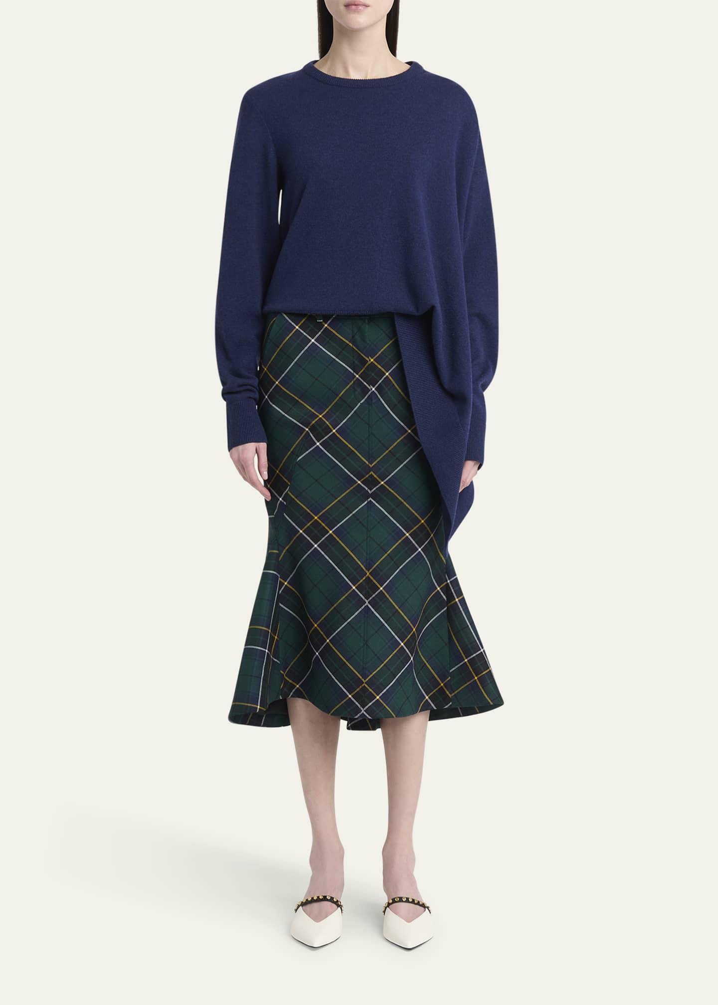 McQueen Asymmetric Hem Cashmere-Wool Sweater Image 2 of 5