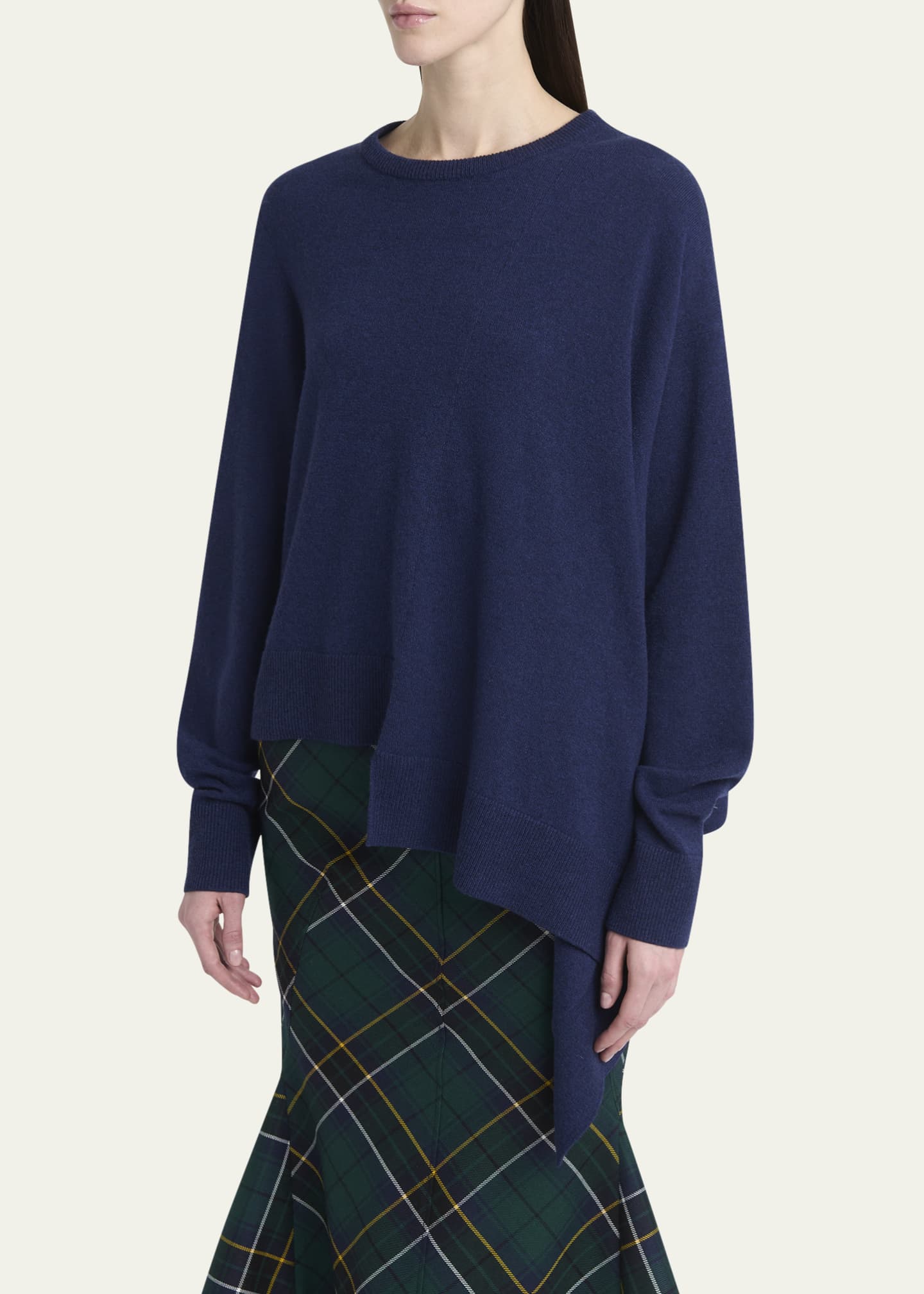 McQueen Asymmetric Hem Cashmere-Wool Sweater Image 4 of 5