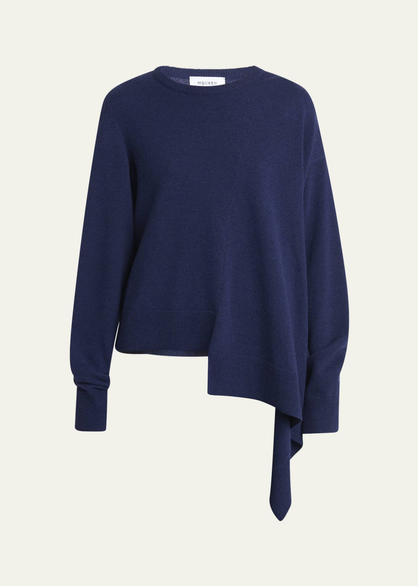 McQueen Asymmetric Hem Cashmere-Wool Sweater Image 1 of 5