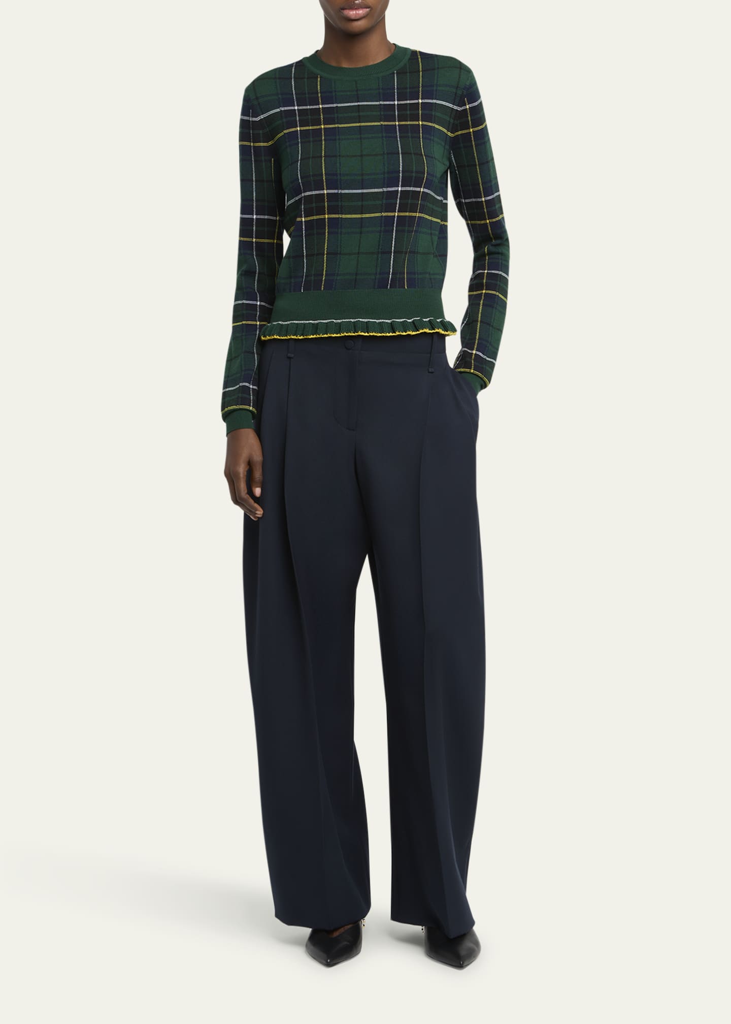 McQueen Pleated Barrel-Leg Trousers Image 2 of 5