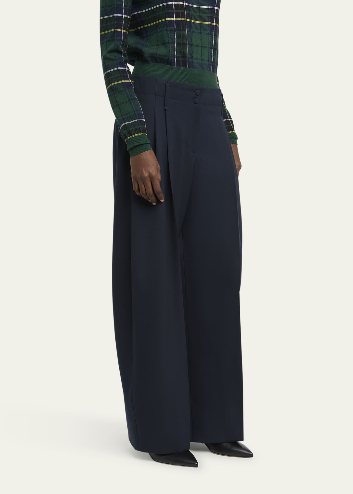 McQueen Pleated Barrel-Leg Trousers Image 4 of 5