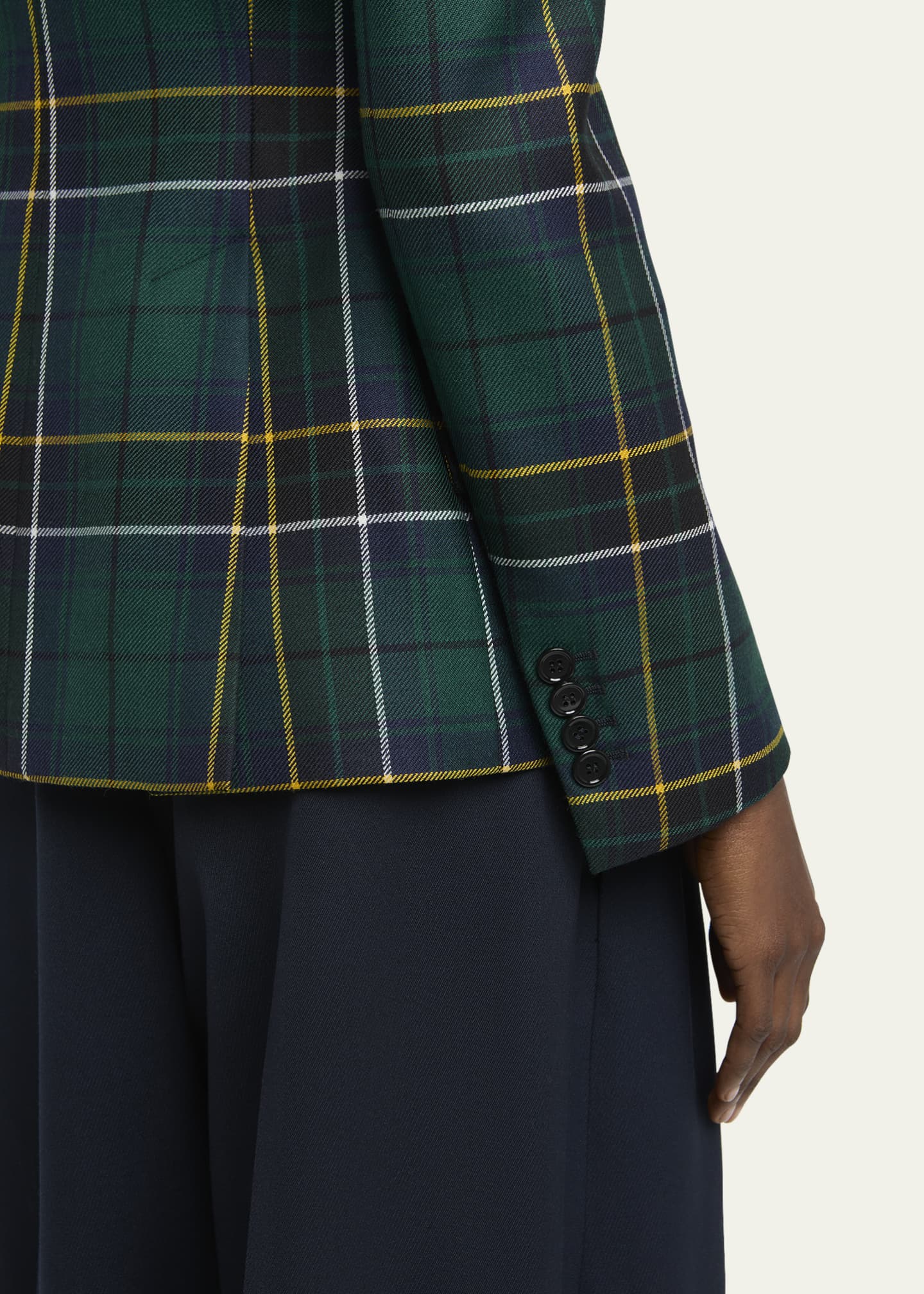 McQueen Tartan Single-Breasted Blazer Jacket Image 5 of 5