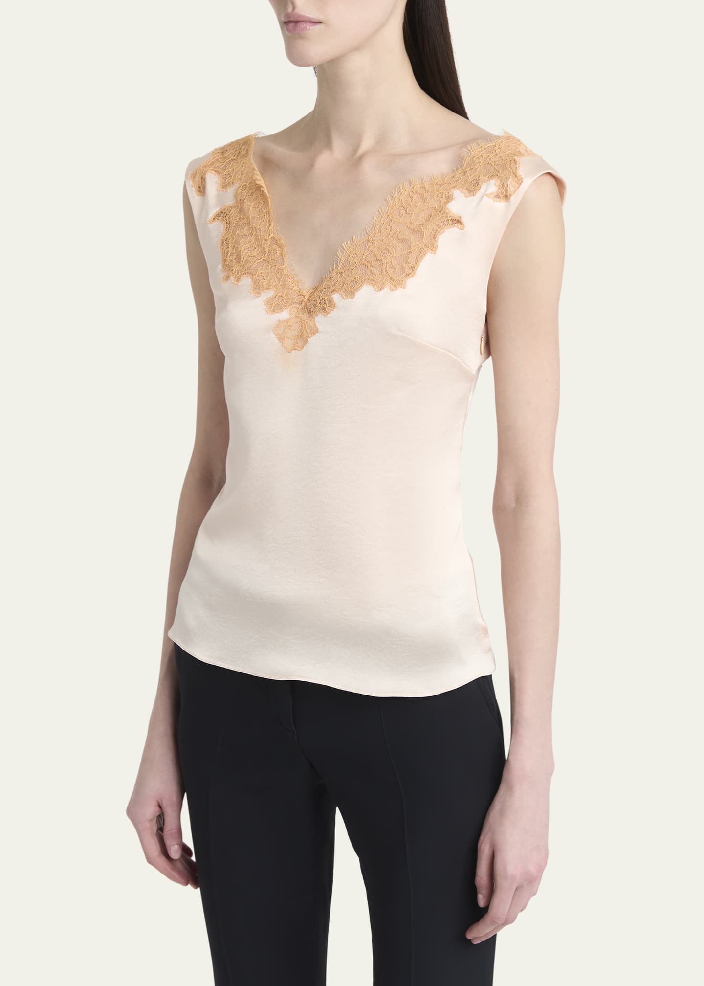 chinese dress ladies Alexander McQueen Lace Inset Silk Dress