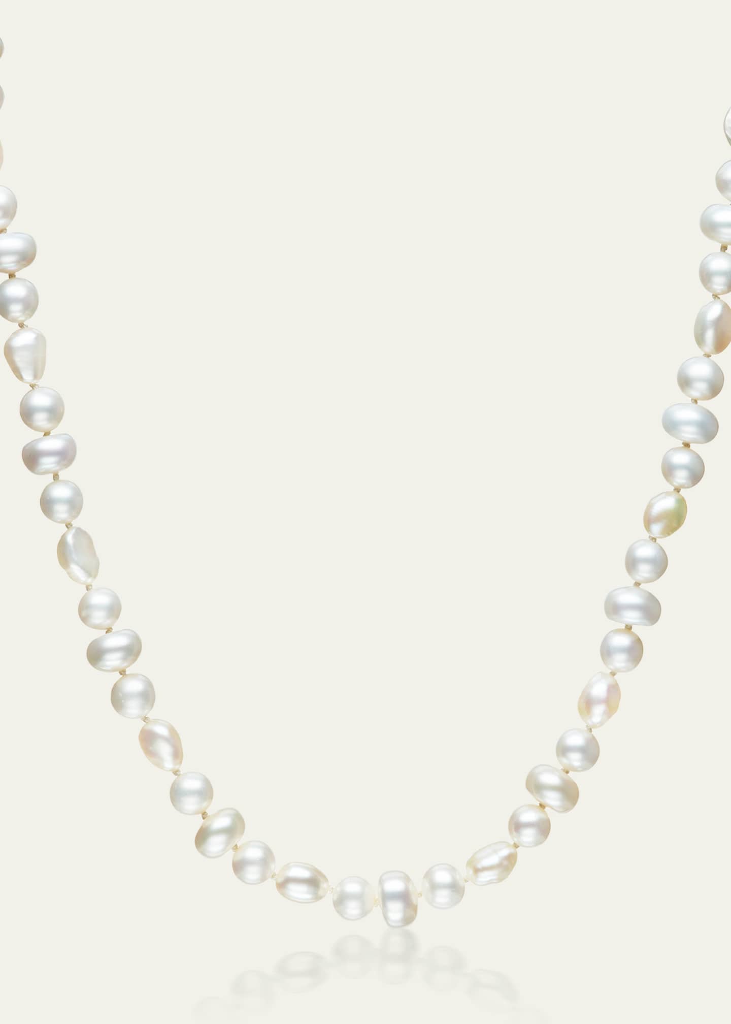 Sheryl Lowe White Pearl Mixed Shape Knotted Necklace Image 2 of 2