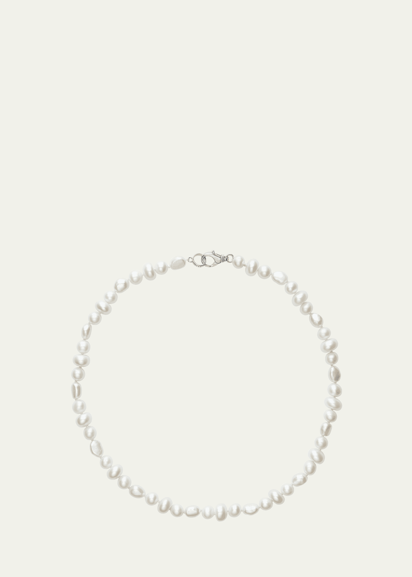 Sheryl Lowe White Pearl Mixed Shape Knotted Necklace Image 1 of 2