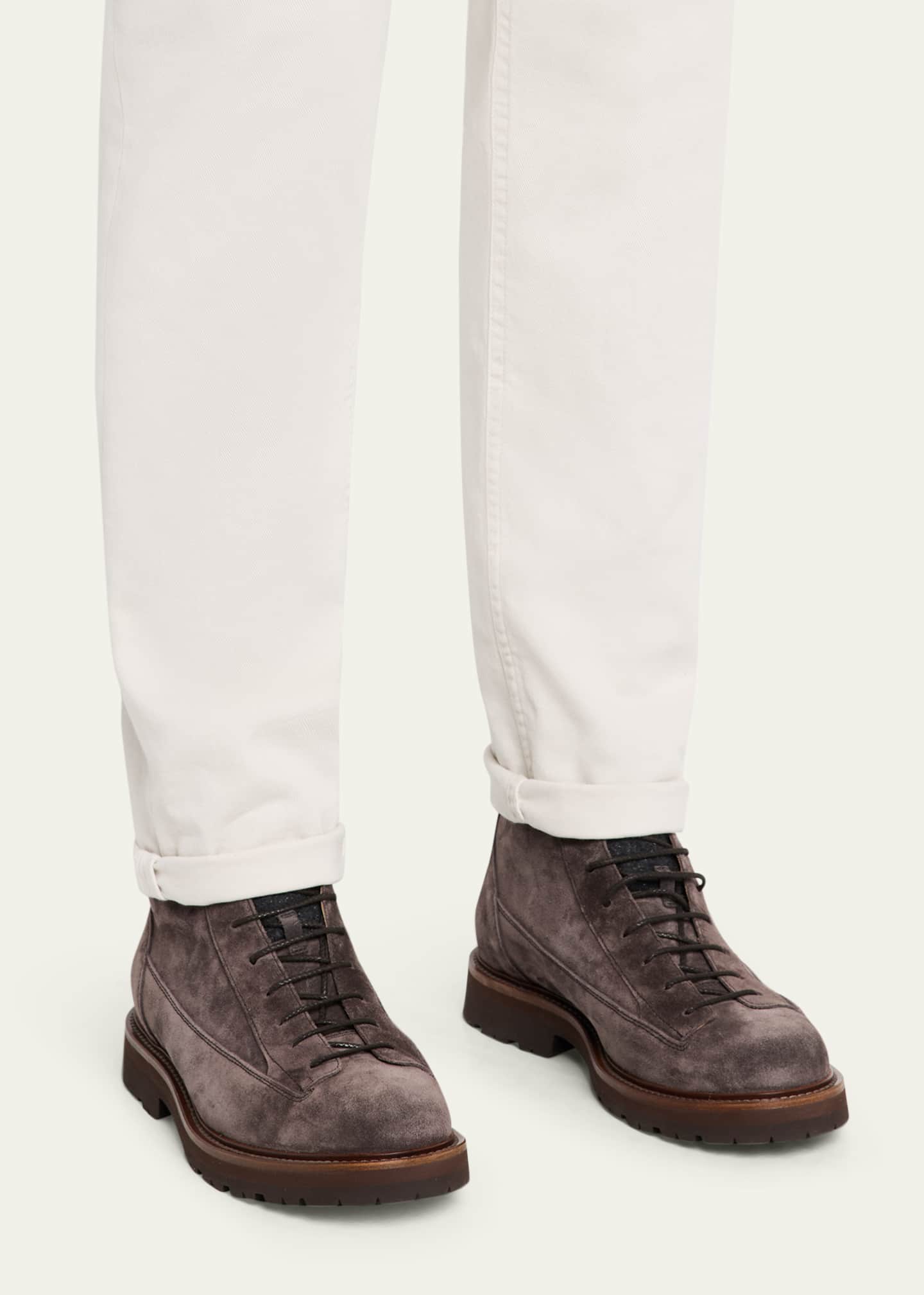 Brunello Cucinelli Men's Suede Urban Hiker Boots - Bergdorf Goodman