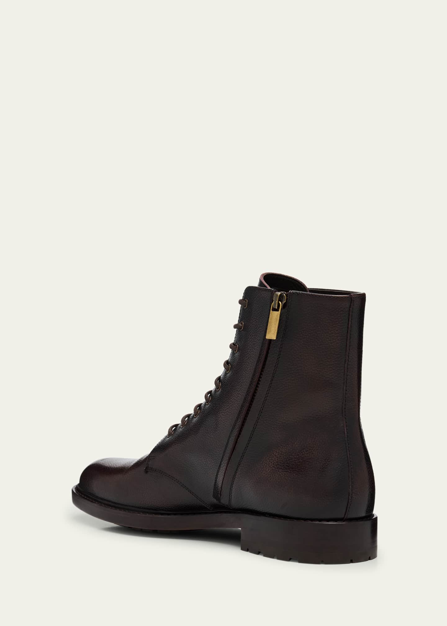 Brunello Cucinelli Men's Burnished Leather Ankle Boots Image 4 of 6
