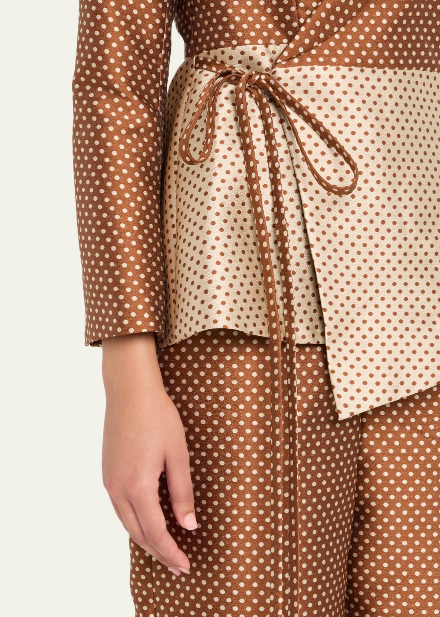 Rosie Assoulin Rapt Attention Polka-Dot Silk Wrap Blazer Image 5 of 5