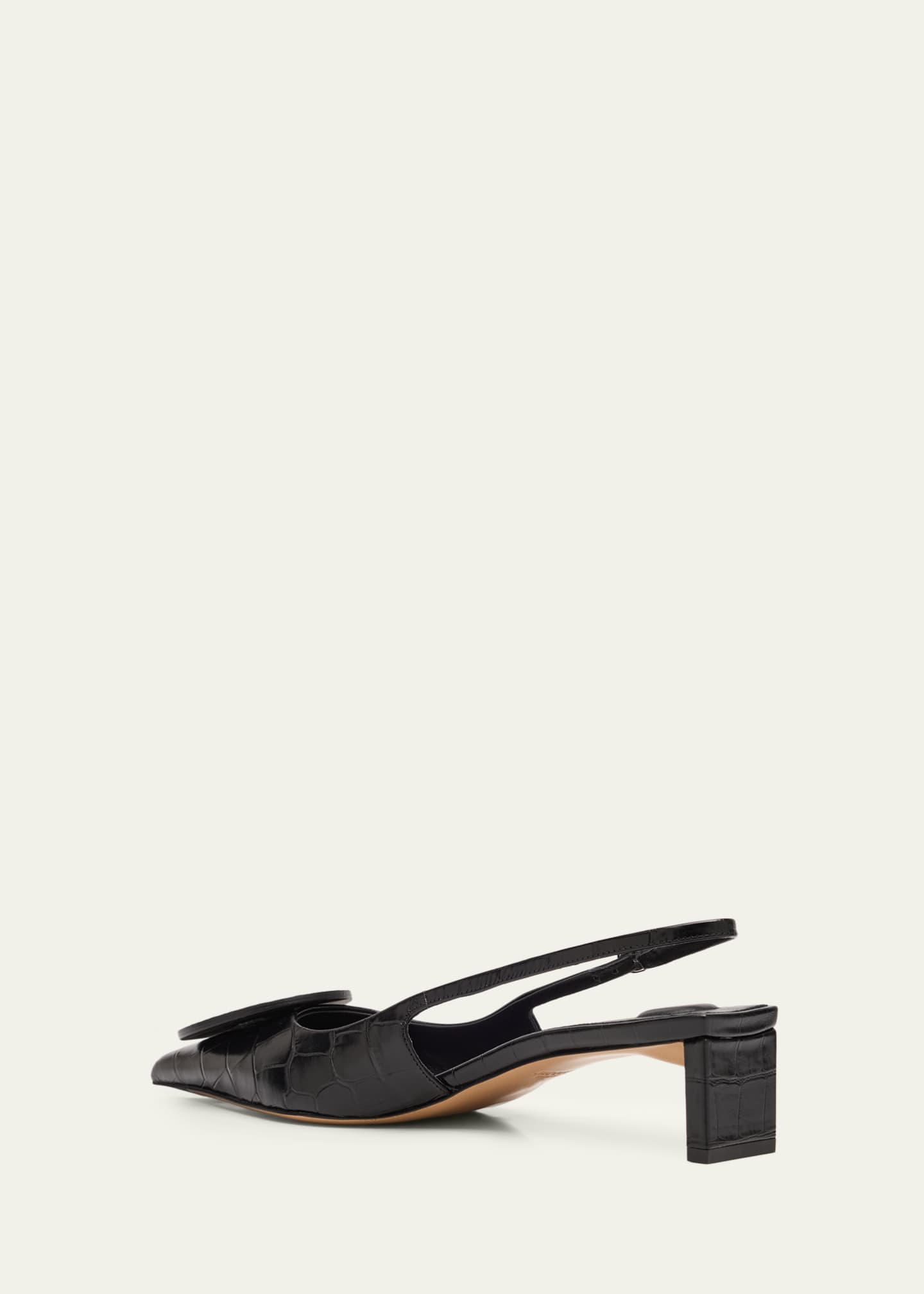 Les Slingbacks Croc-Embossed Leather Pumps