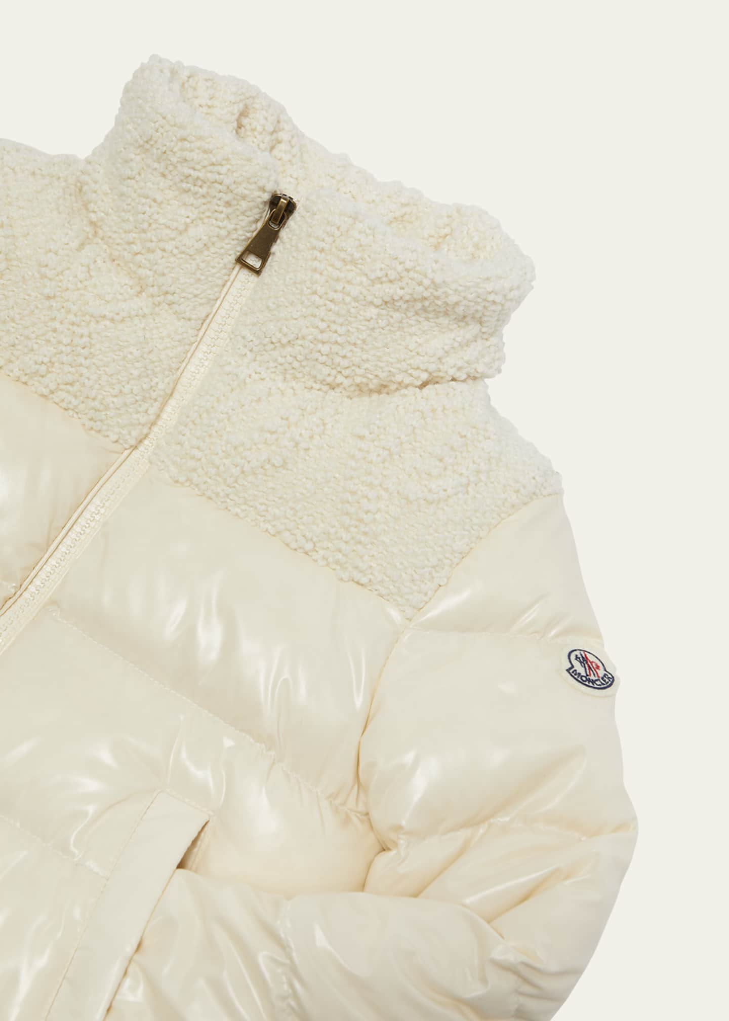 Moncler Girl's Dima TexturedYoke Down Jacket, Size 8-10 - Bergdorf