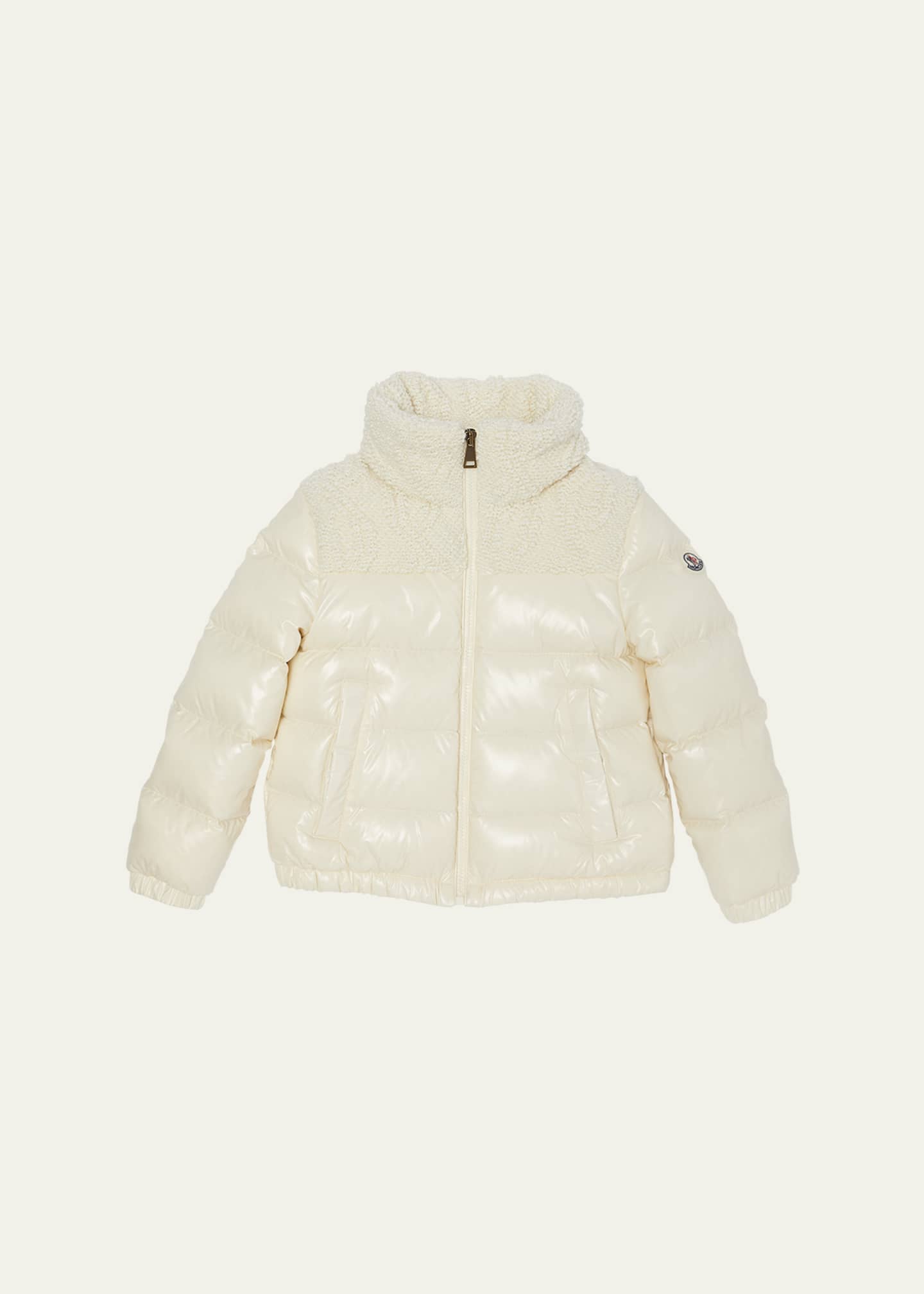 Moncler Girl's Dima TexturedYoke Down Jacket, Size 8-10 - Bergdorf