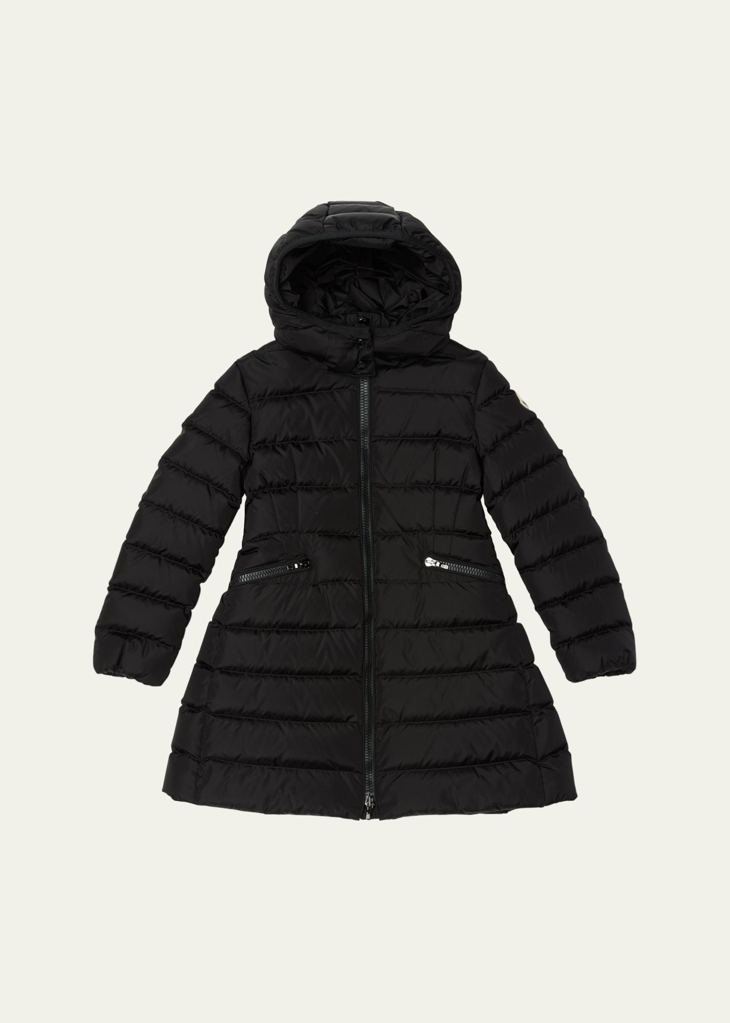 Moncler Girl's Charpal Hooded Long Down Coat, Size 8-10 - Bergdorf