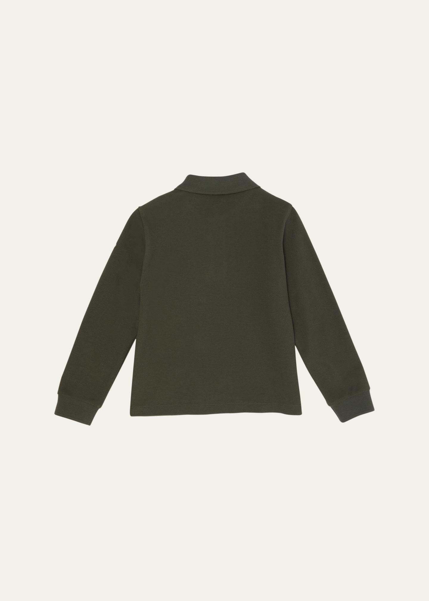 Moncler Boy's Logo Tape Long-Sleeve Polo Shirt, Size 8-10 - Bergdorf ...