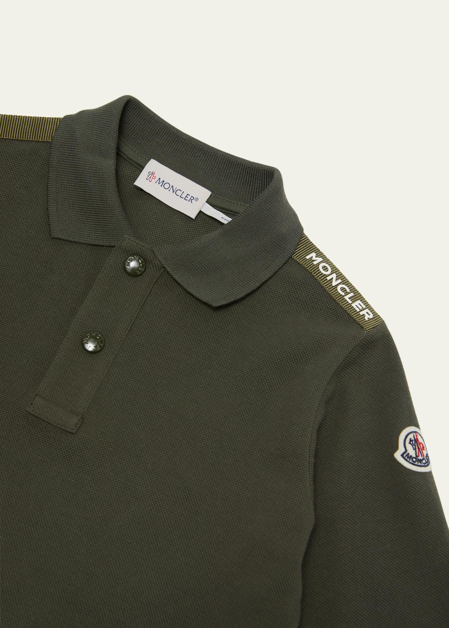 Moncler Boy's Logo Tape Long-Sleeve Polo Shirt, Size 8-10 - Bergdorf ...