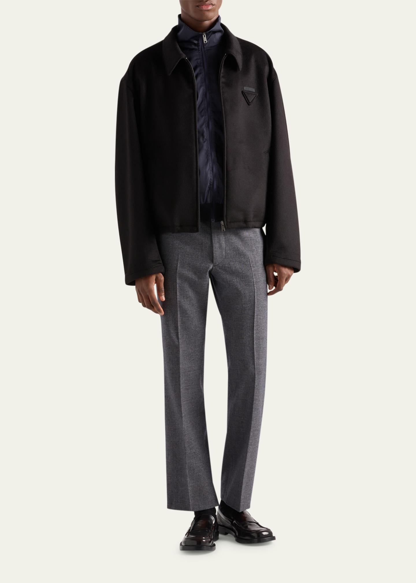 Prada Men's Mix Media Full-Zip Jacket - Bergdorf Goodman