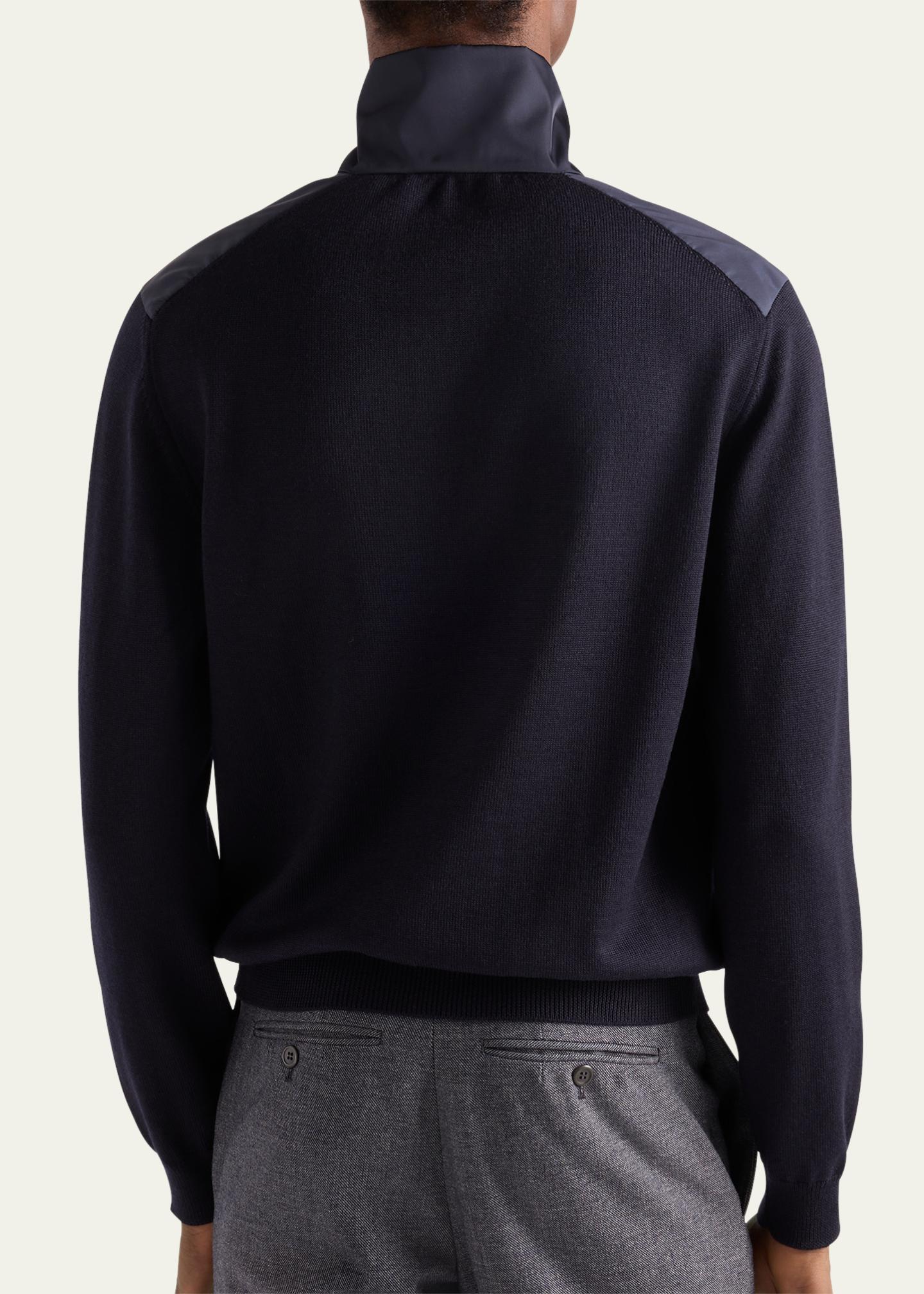 Prada Men's Mix Media Full-Zip Jacket - Bergdorf Goodman