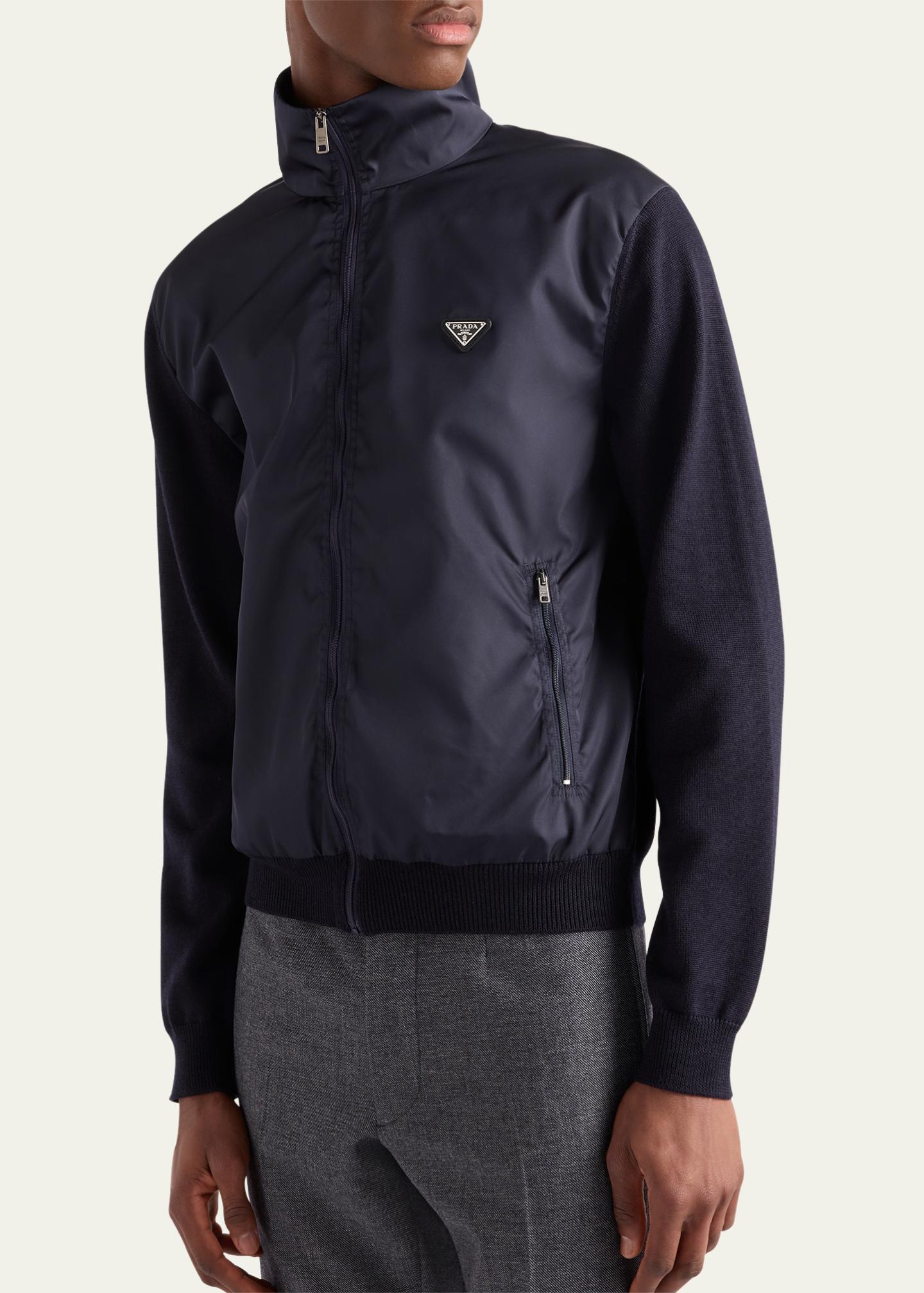 Prada Men's Mix Media Full-Zip Jacket - Bergdorf Goodman