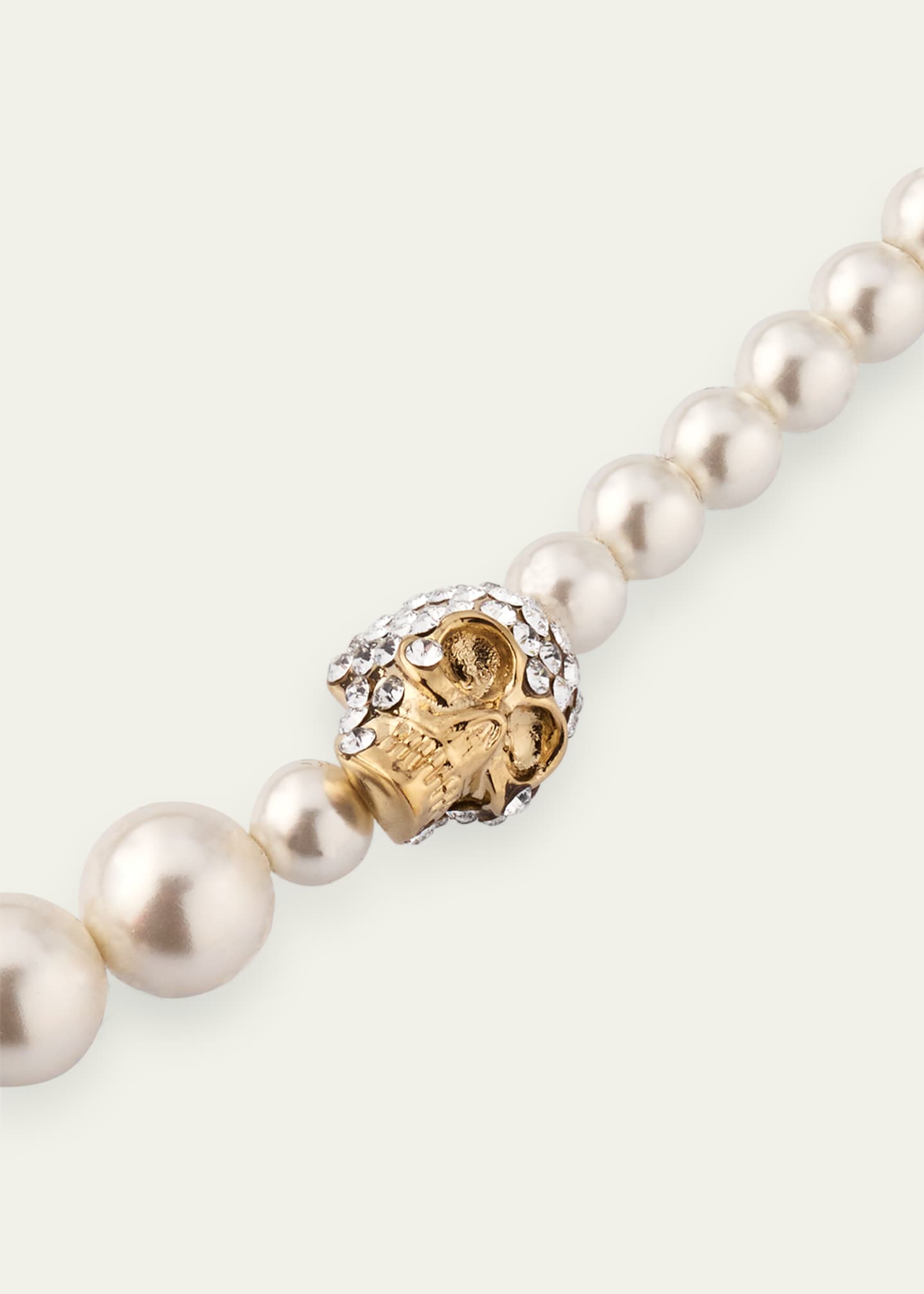 McQueen Pearly Skull Necklace Image 3 of 4