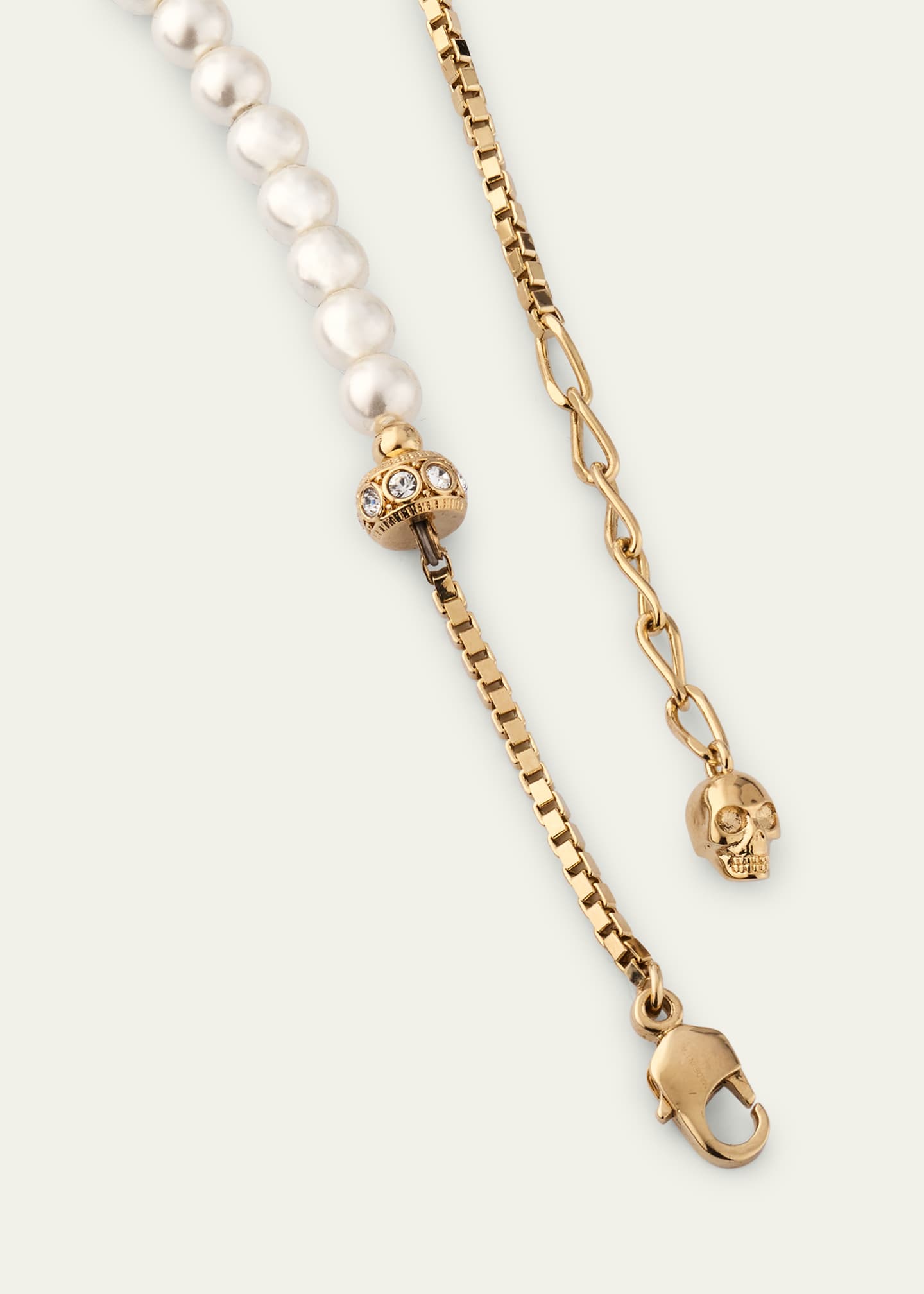McQueen Pearly Skull Necklace Image 4 of 4