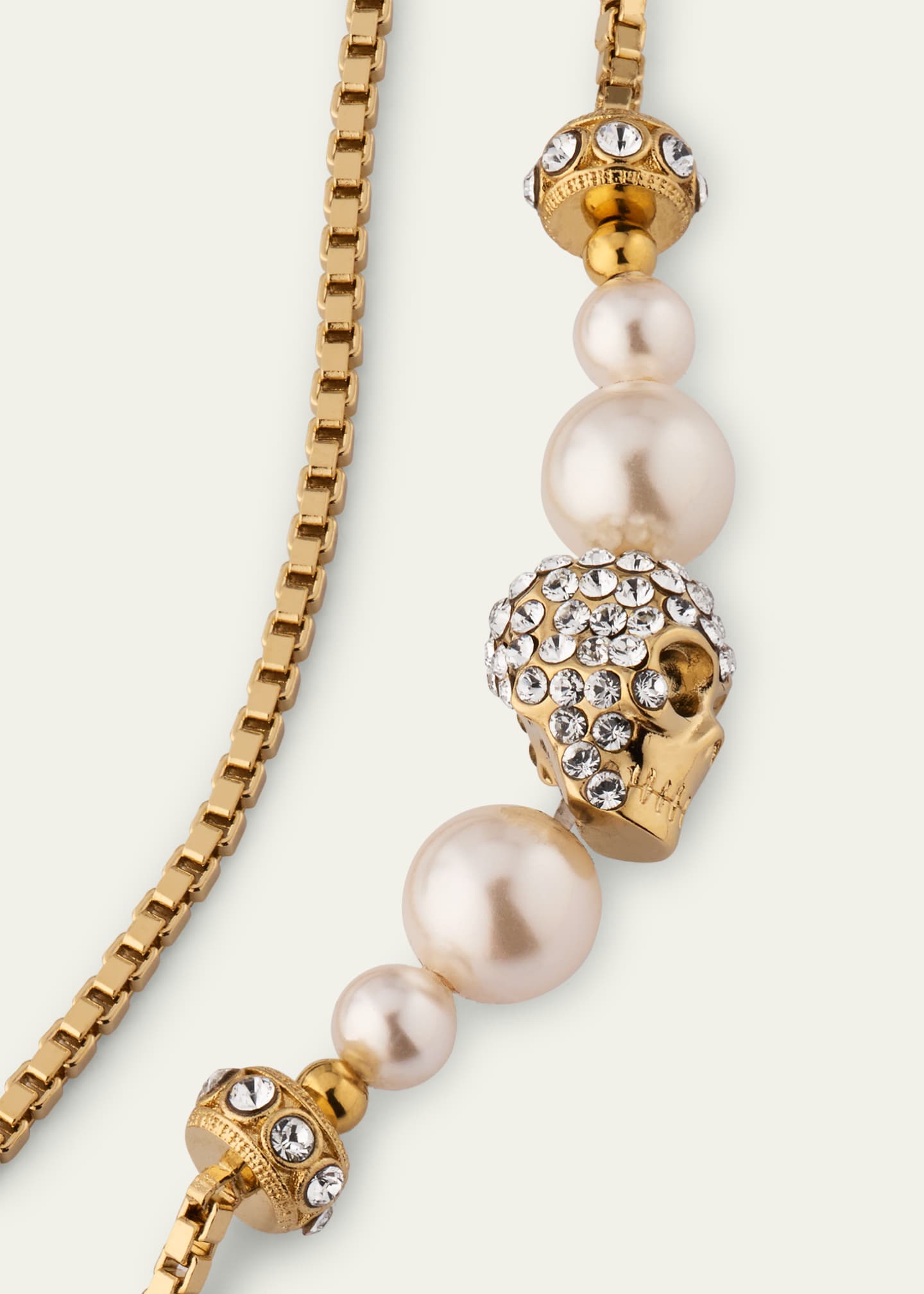McQueen Pearly Skull Chain Bracelet Image 3 of 4