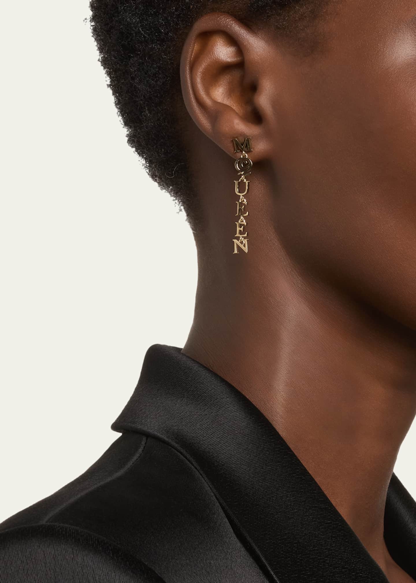 McQueen McQueen Logo Drop Earrings Image 2 of 4
