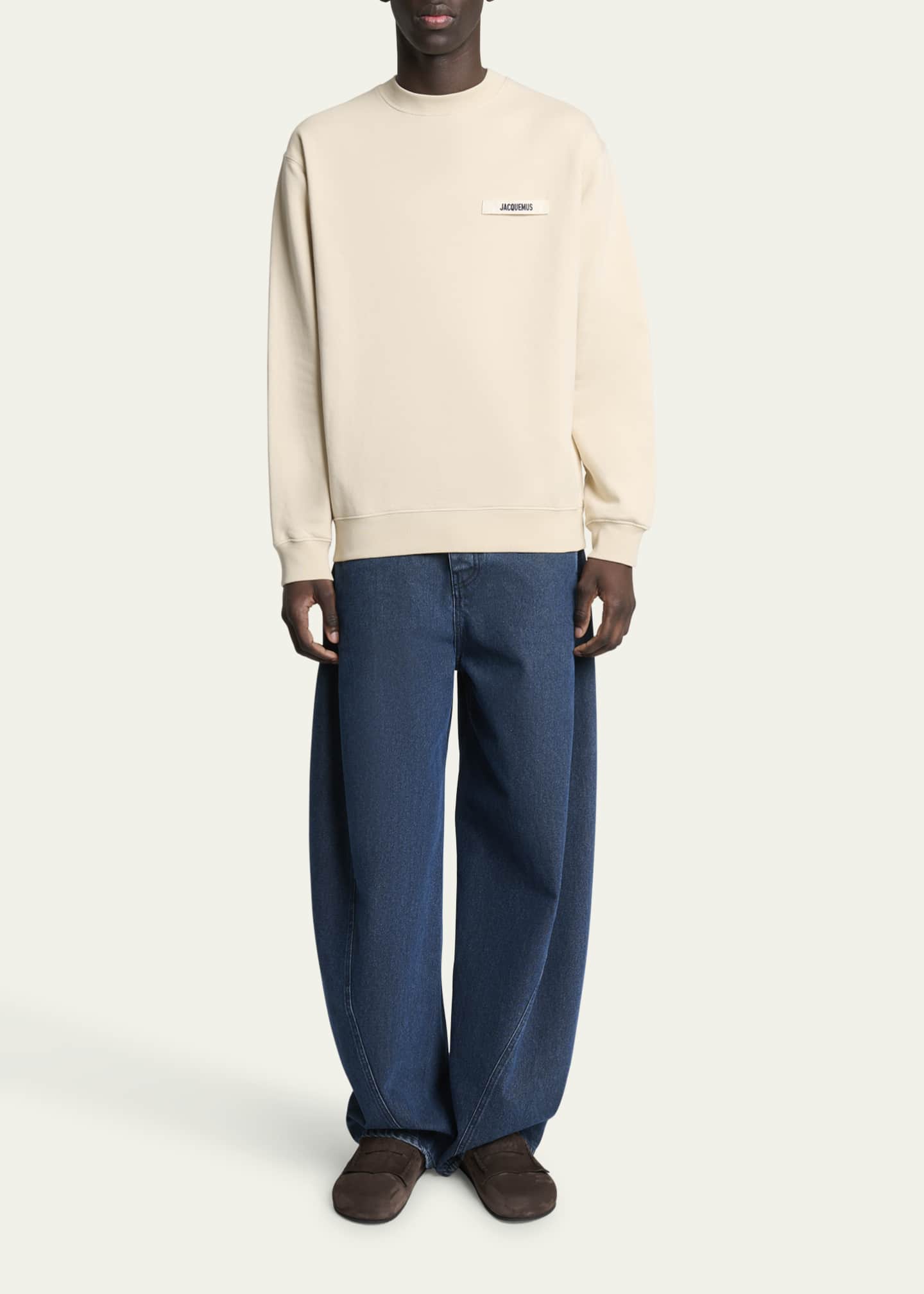 Jacquemus Men's Grosgrain Logo Cotton Sweatshirt Image 2 of 5
