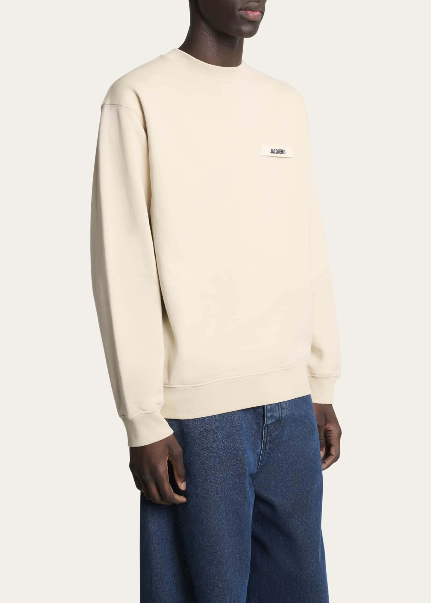 Jacquemus Men's Grosgrain Logo Cotton Sweatshirt Image 4 of 5
