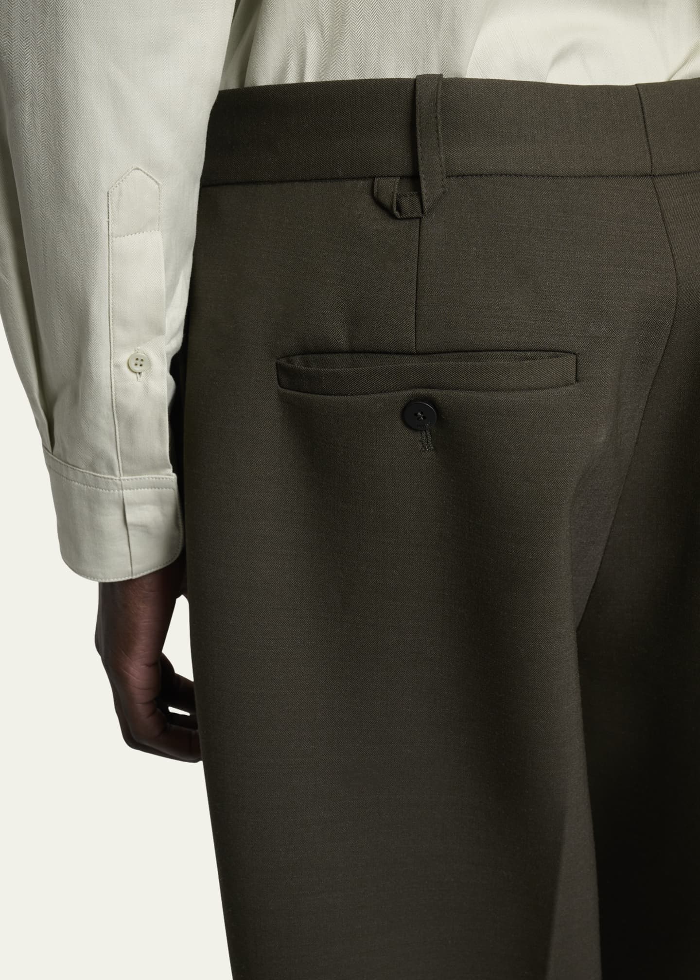 Jacquemus Men's Le Pantalon Wide-Leg Pleated Pants Image 5 of 5
