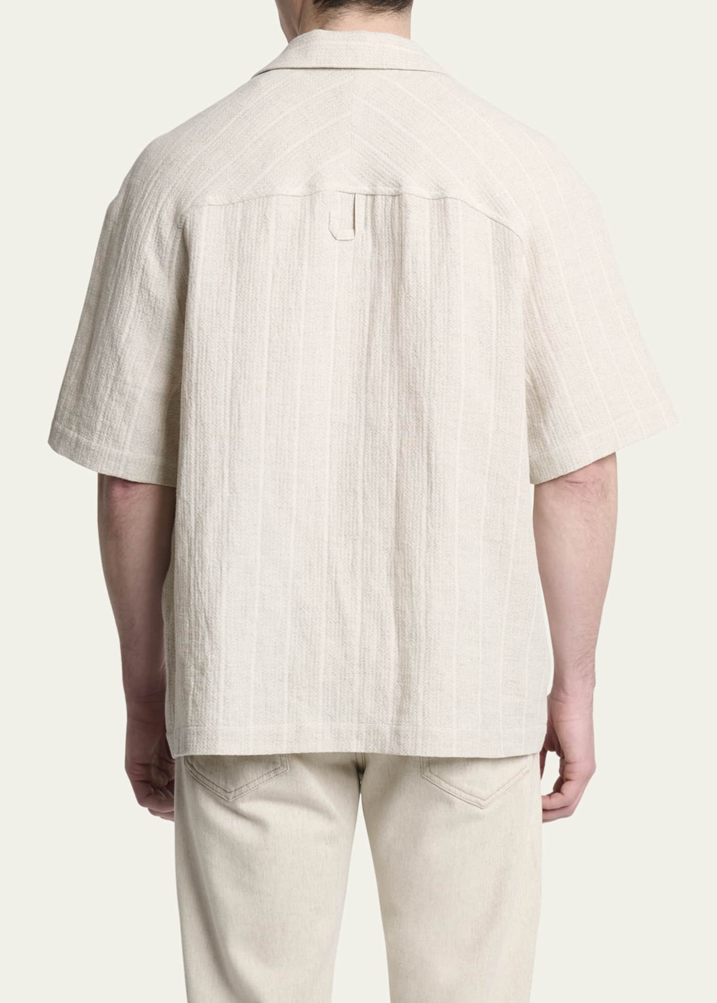 Jacquemus Men's Cotton and Linen Fonccio Camp Shirt Image 3 of 5