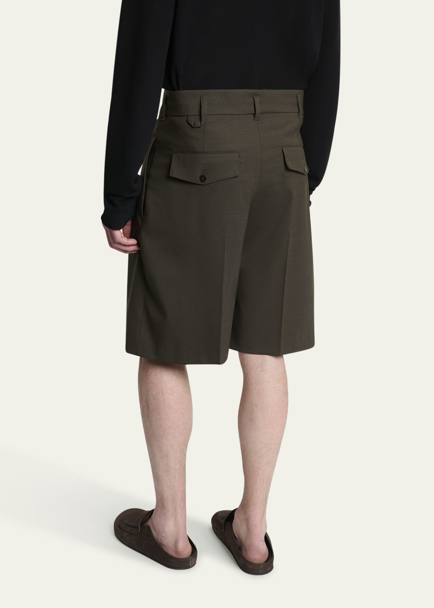 Jacquemus Men's Relaxed Single-Pleated Shorts Image 3 of 5