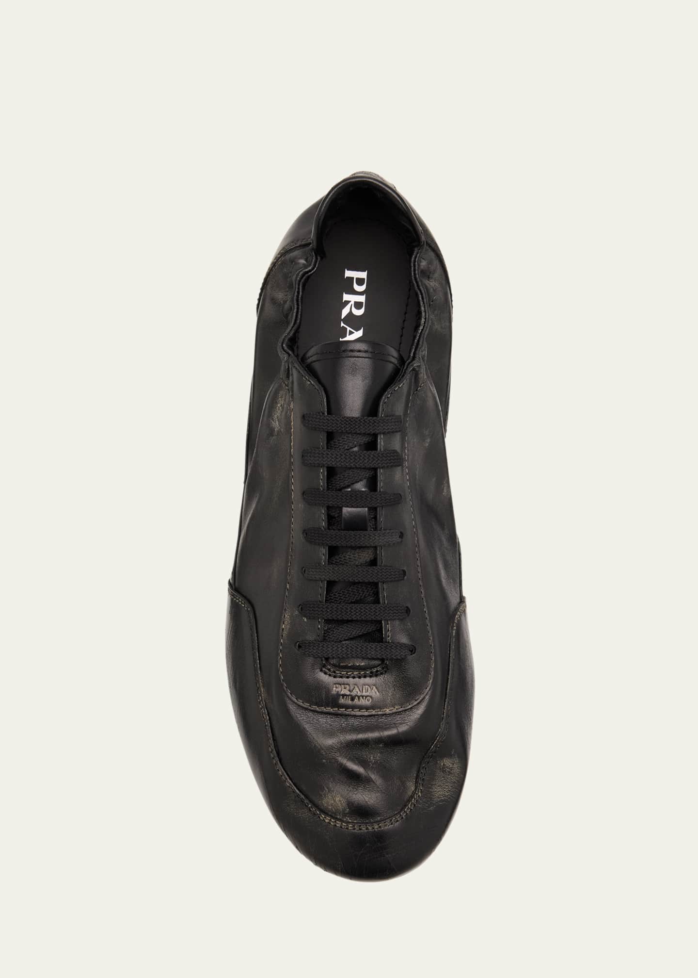 Prada Collapse Leather Sneakers Image 4 of 4