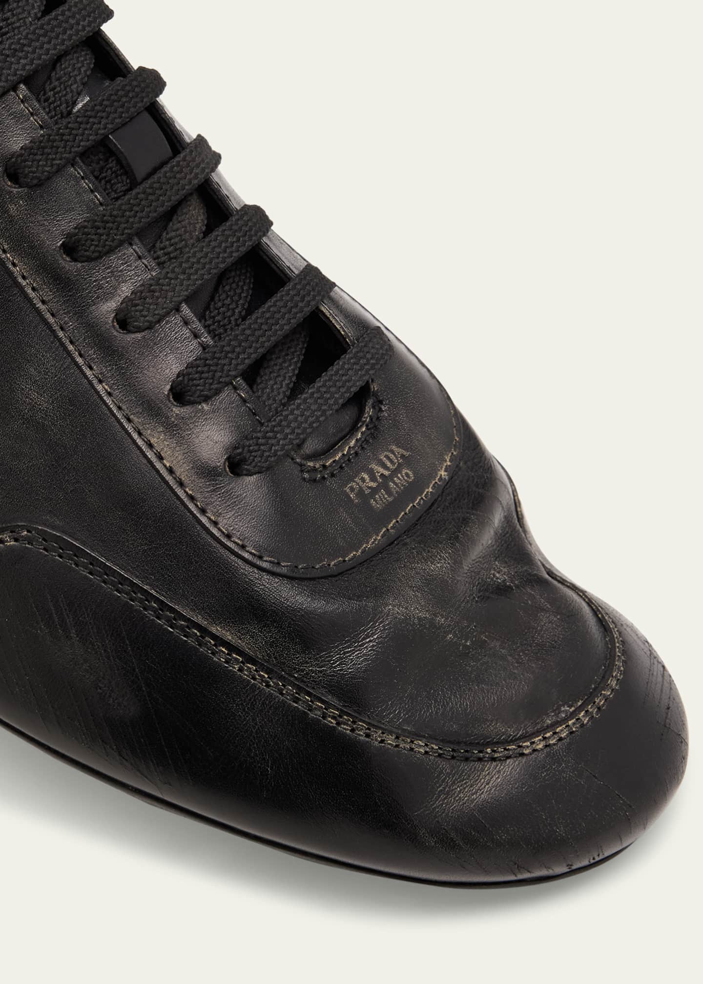 Prada Collapse Leather Sneakers Image 3 of 4