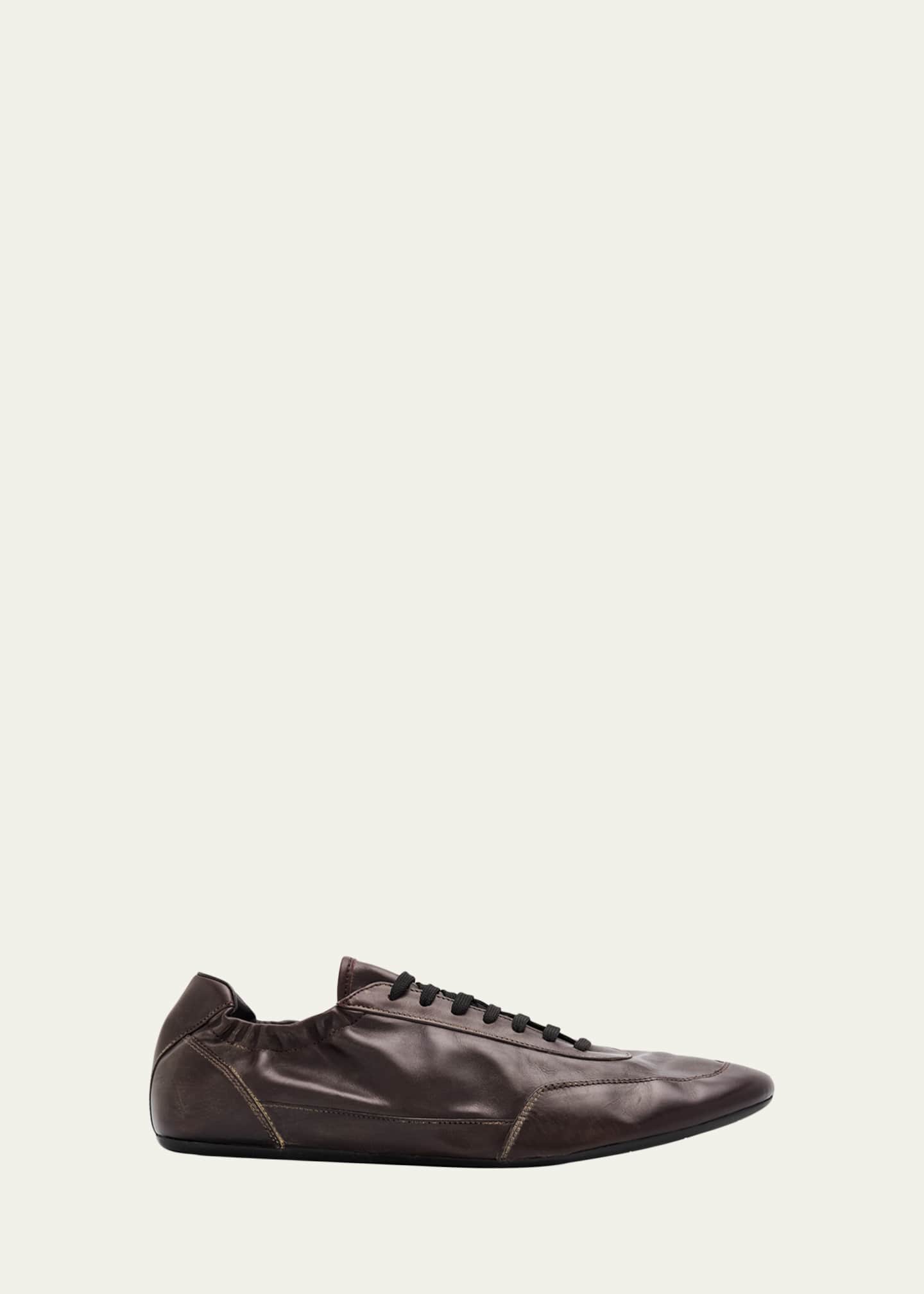 Prada Men's Collapse Leather Sneakers - Bergdorf Goodman