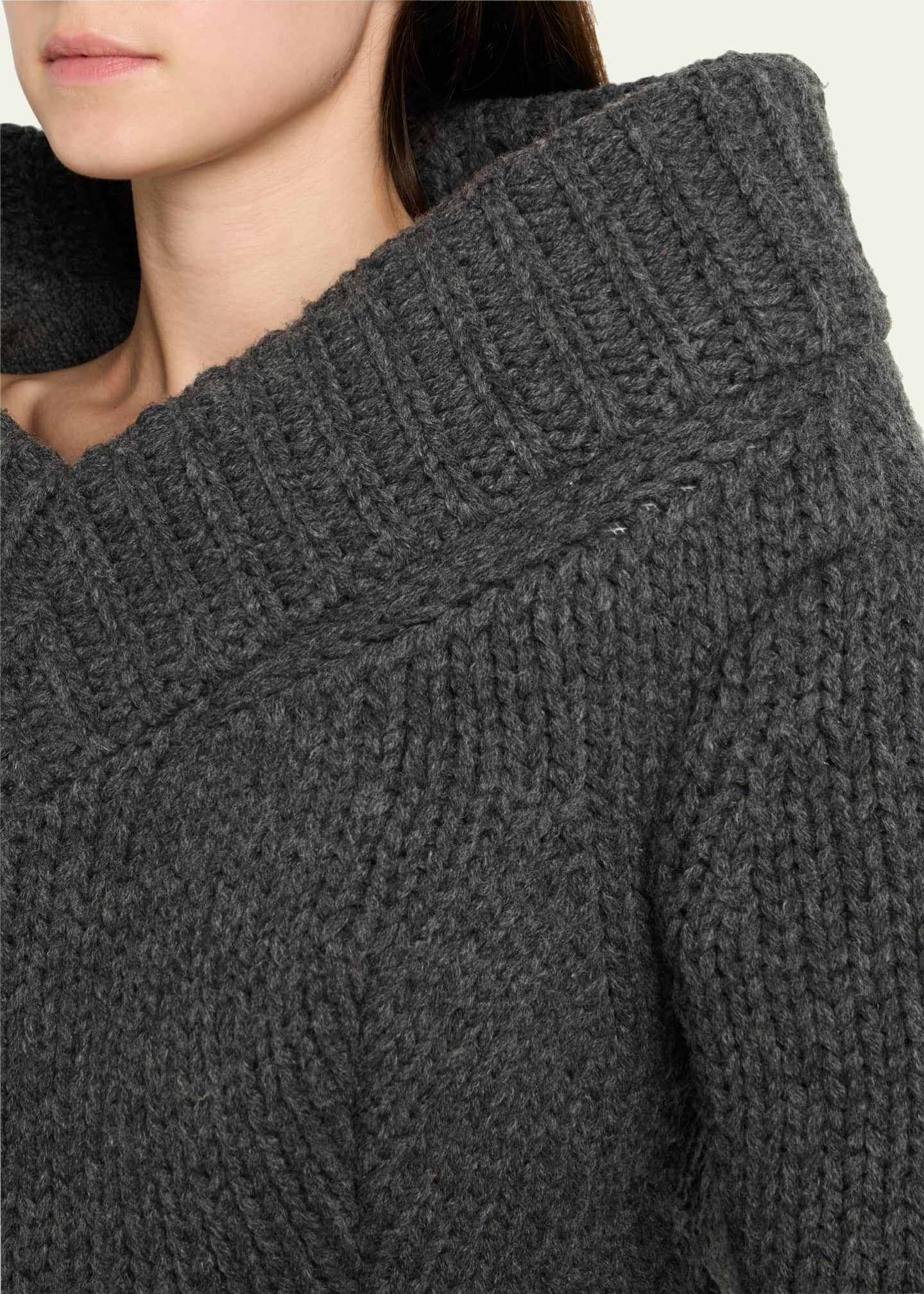 Padded V-Neck Peplum Sweater