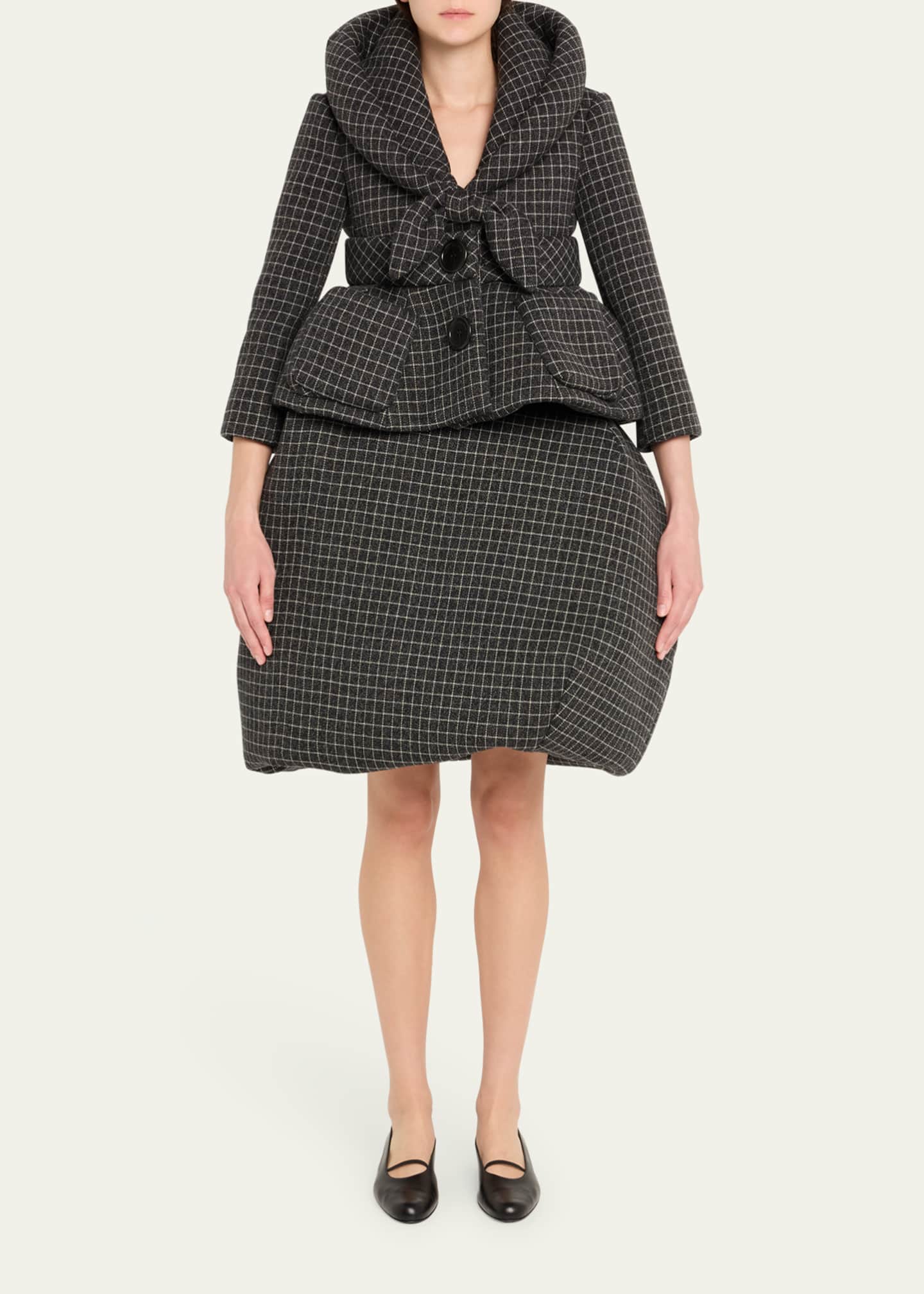 Marc Jacobs Runway Windowpane Check Padded Bubble Skirt - Bergdorf