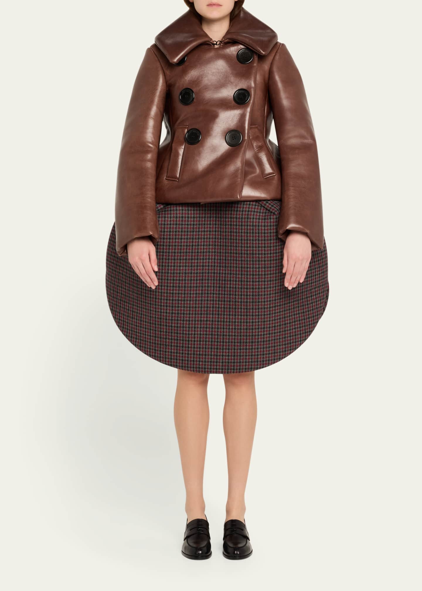 Marc Jacobs Runway Shrunken Leather Double-Breasted Jacket