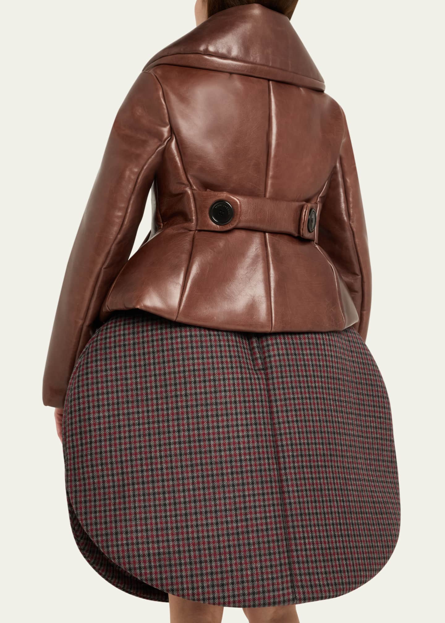 GIAN MARCO VENTURI イタリア製 キルティングボンバーレザー Marc Jacobs Runway Shrunken Leather Double-Breasted Jacket